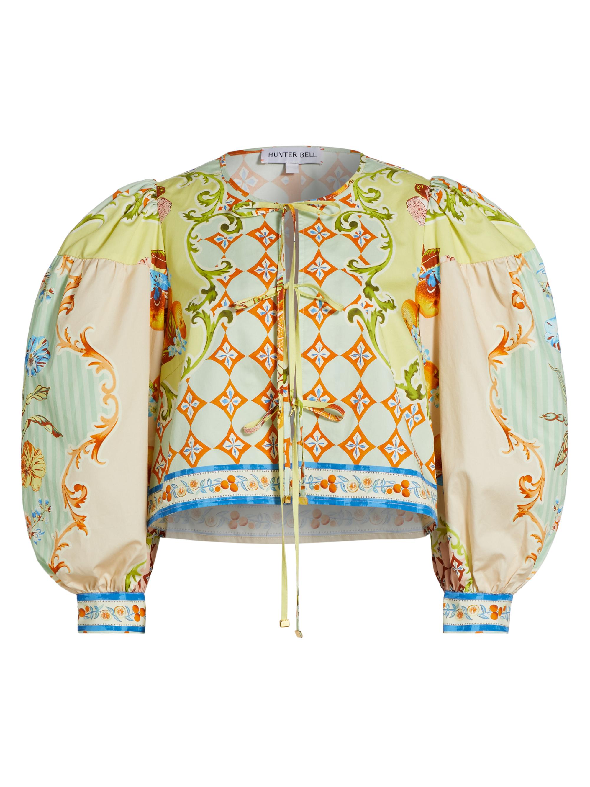 Hunter Bell Women's Katie Printed Tie-Front Top - Gasparilla Gardens