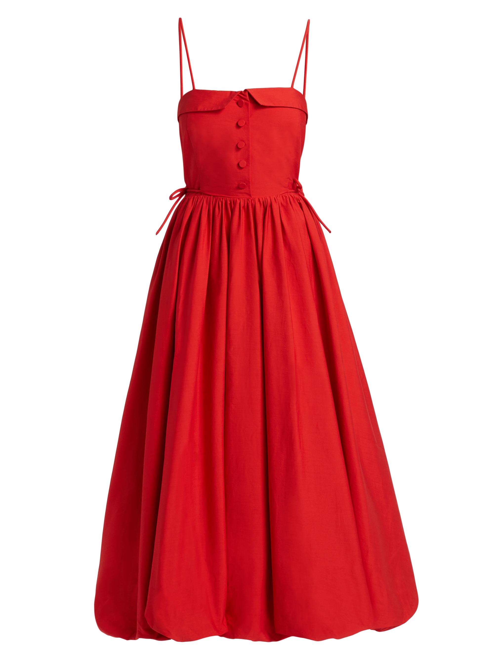 Hunter Bell Women's Taryn Bubble-Hem Maxi Dress - True Red