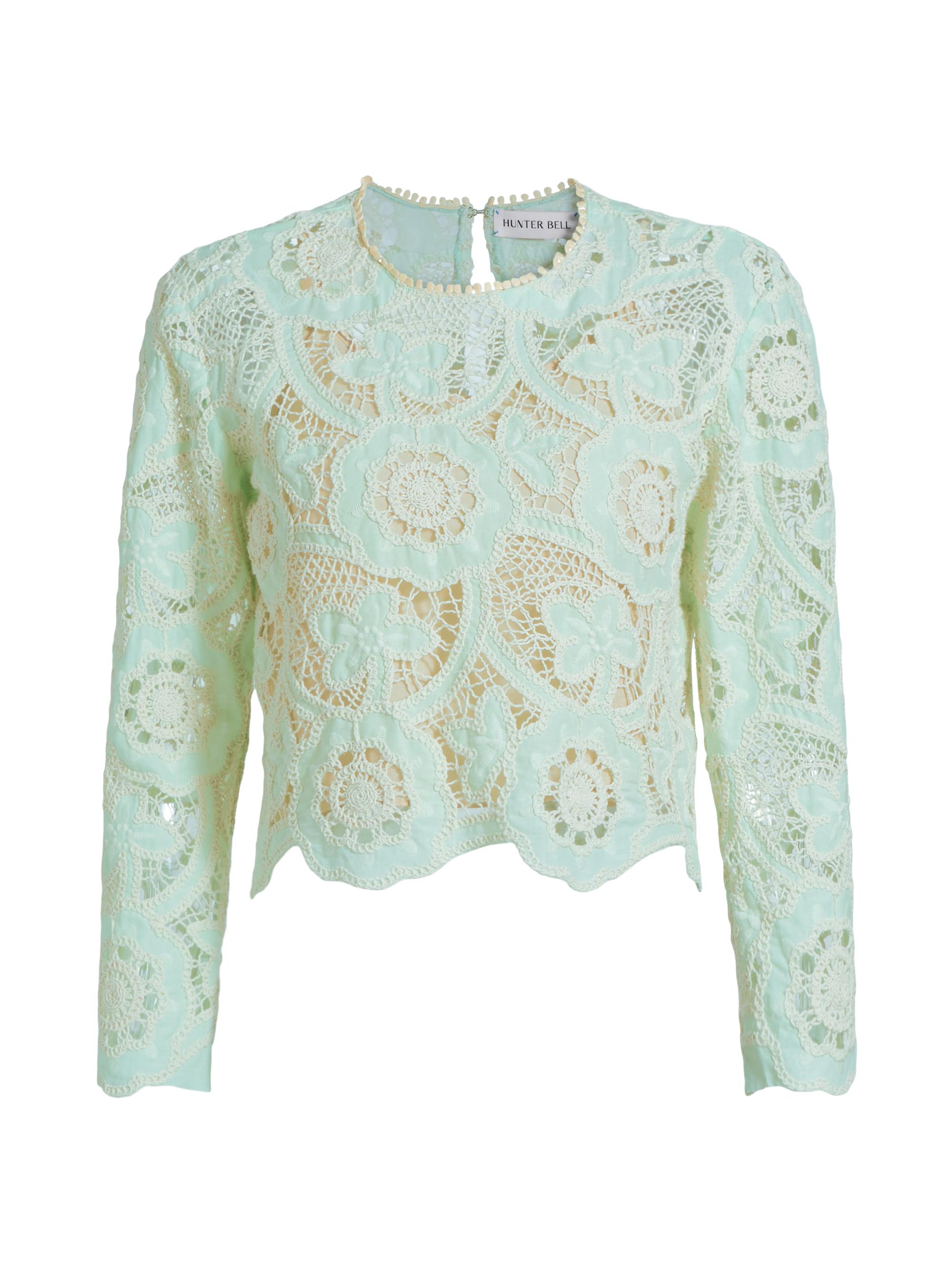 Hunter Bell Women's Pippa Crocheted Cotton Top - Lagoon Lace