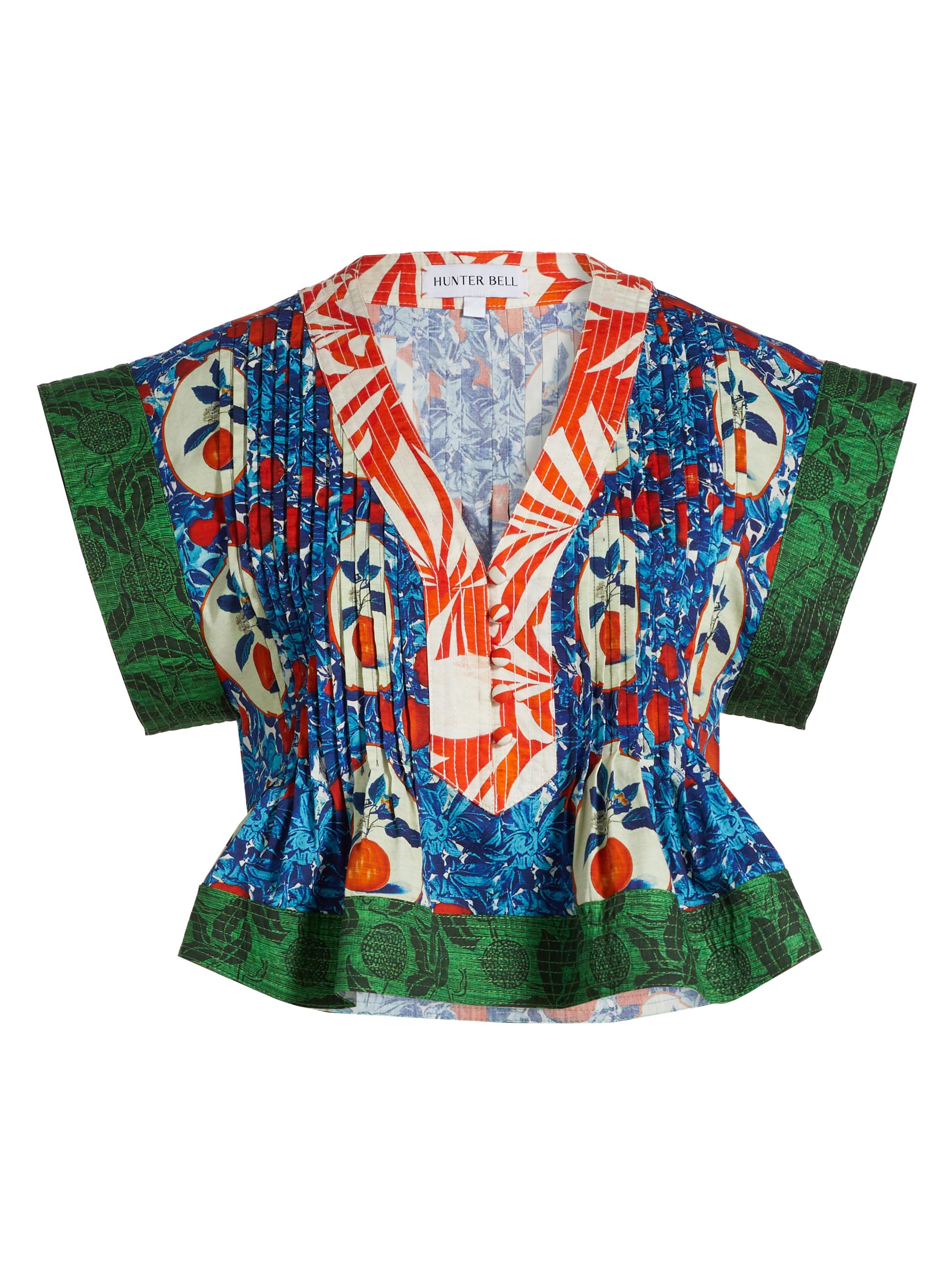 Hunter Bell Women's Lola Floral Cotton Twill Top - Orange Grove Combo