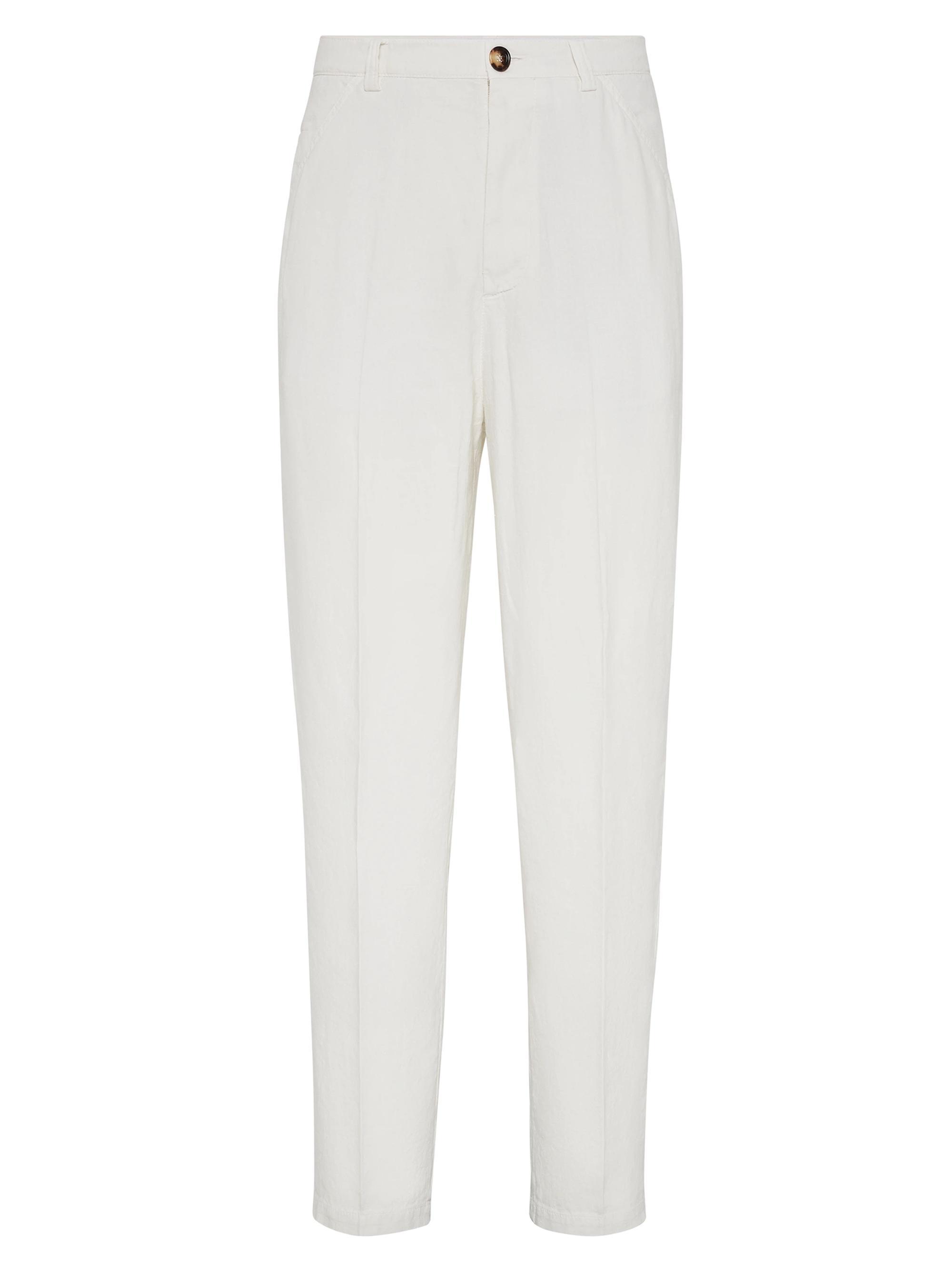 Brunello Cucinelli Men's Comfort Linen Leisure Fit Trousers - Navy Blue