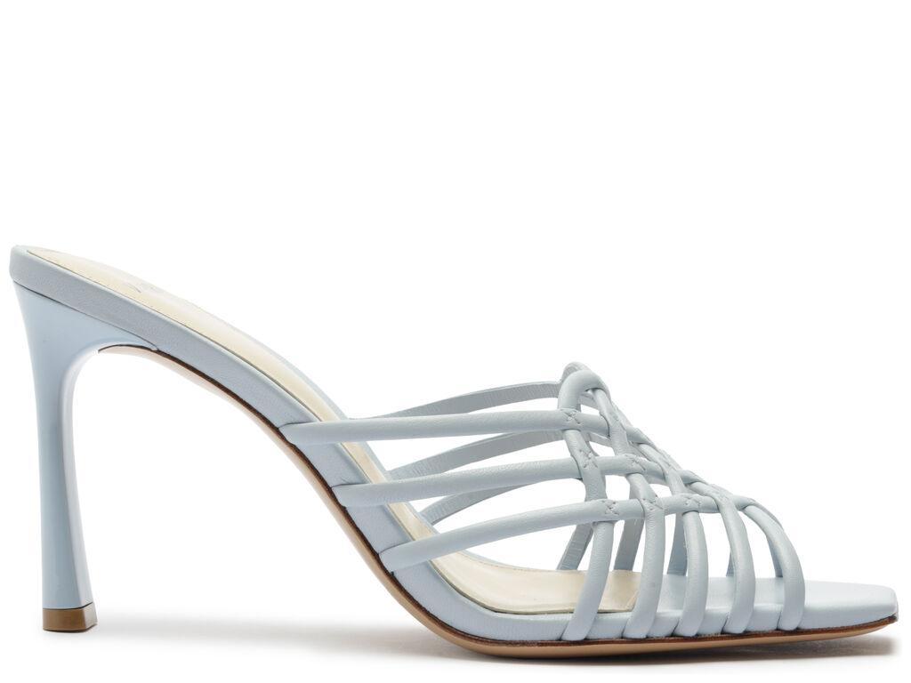 Alexandre Birman Women's Linda Tresse 85MM Woven Leather Mules - Serene Blue