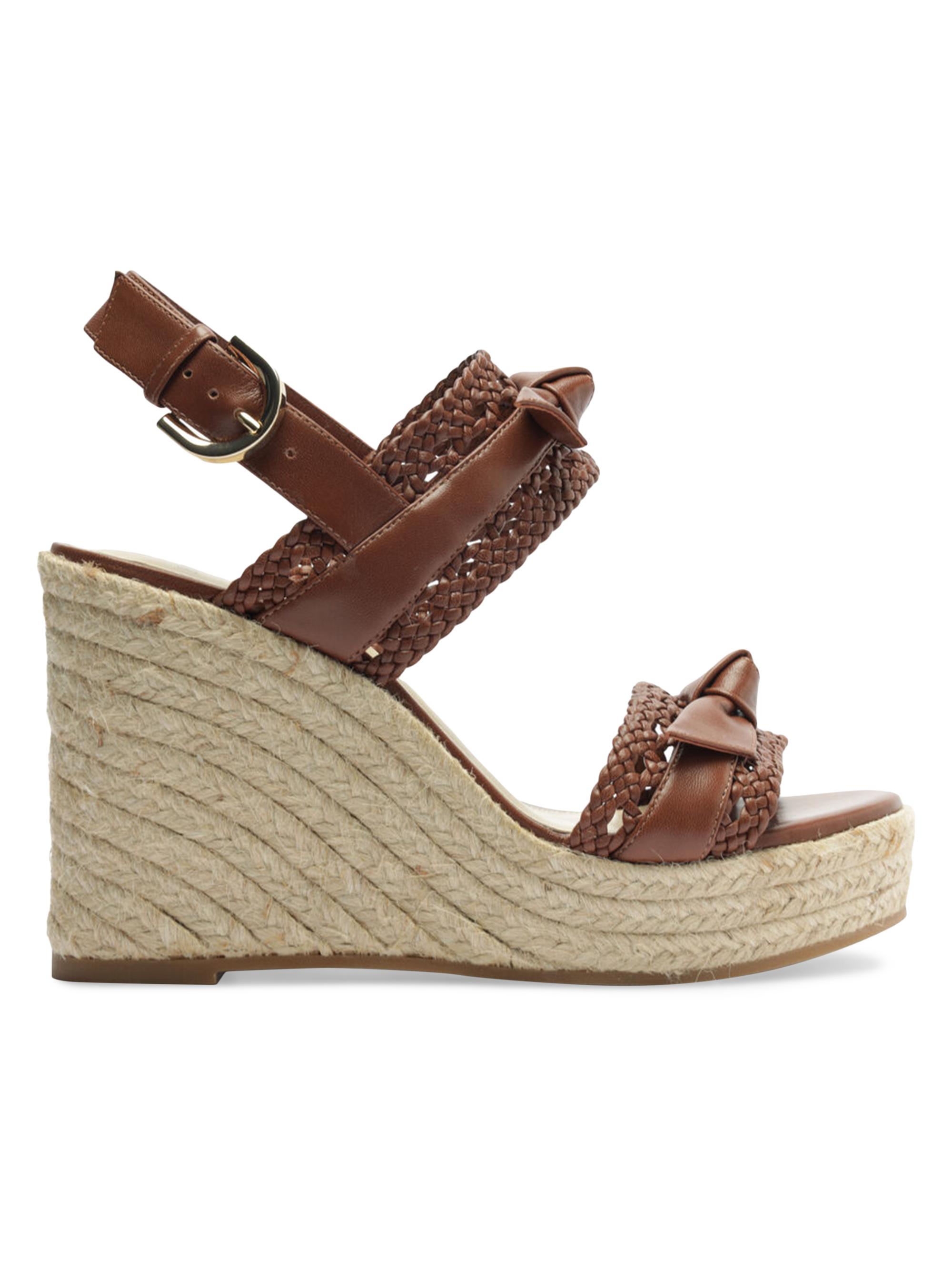 Alexandre Birman Women's Clarita Tresse Leather Wedge Sandals - Chocolate Fondue