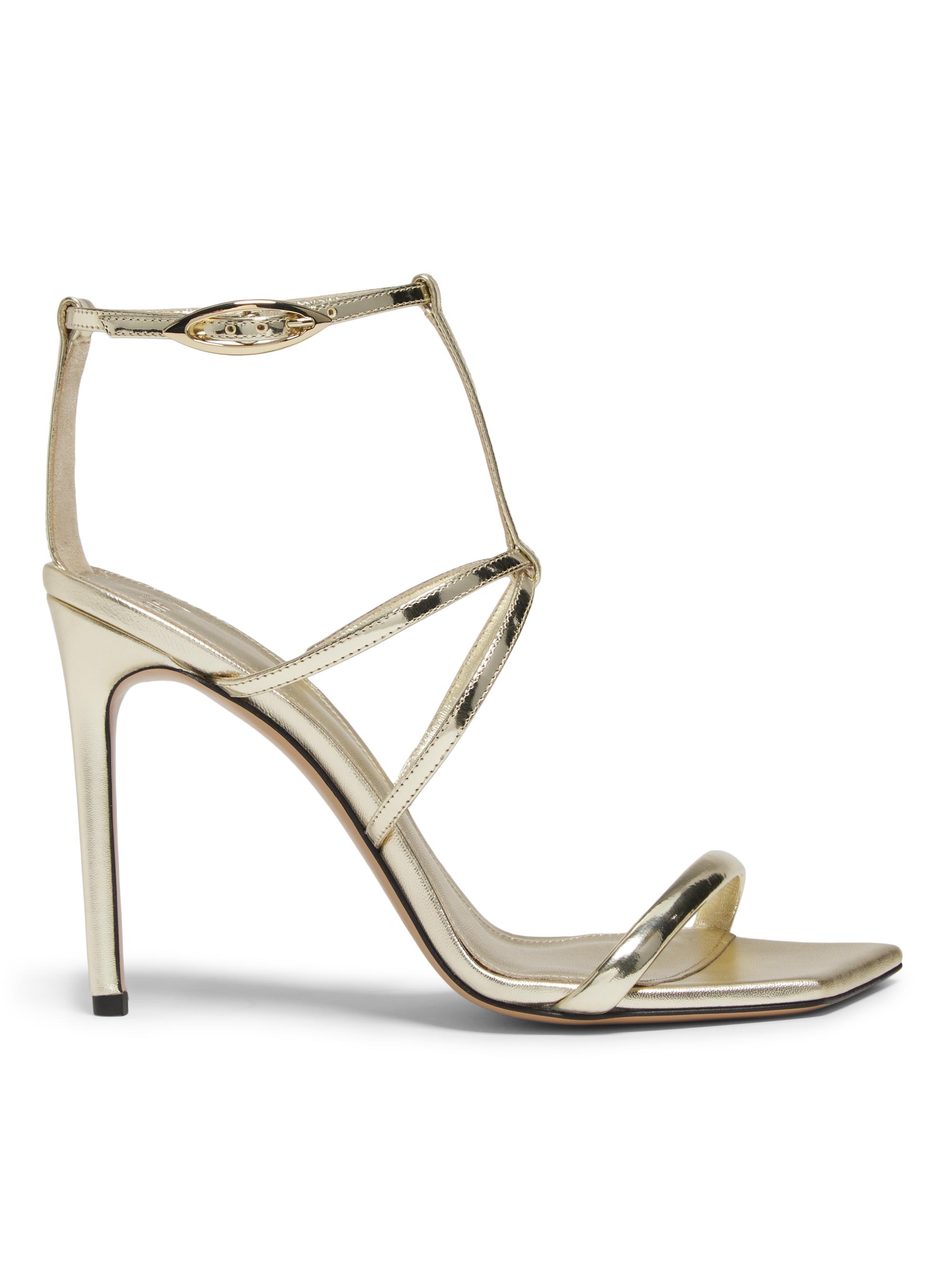 Alexandre Birman Women's Phoebe Metallic Leather 100MM Stiletto Sandals - Golden