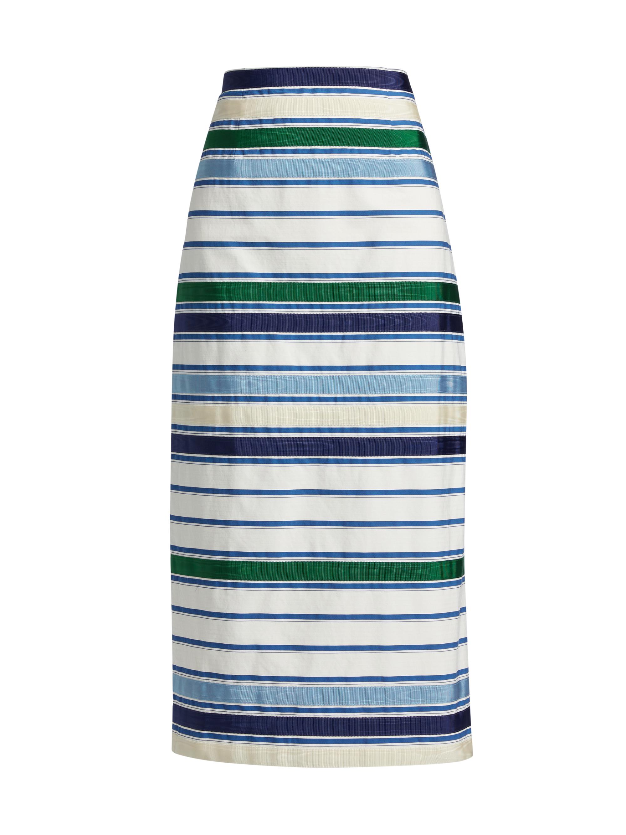 Rosie Assoulin Women's Striped Cotton-Blend Maxi Pencil Skirt - Blue Stripe