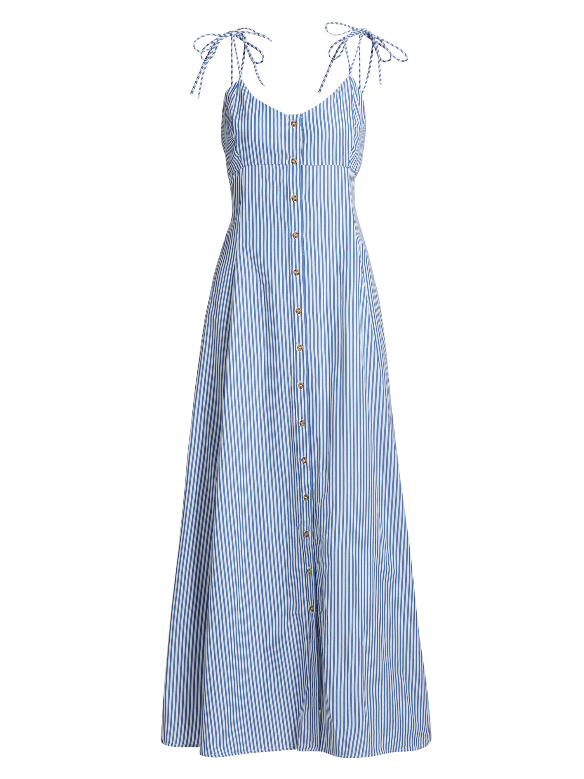 High Garden Striped Cotton Sleeveless Maxi Dress