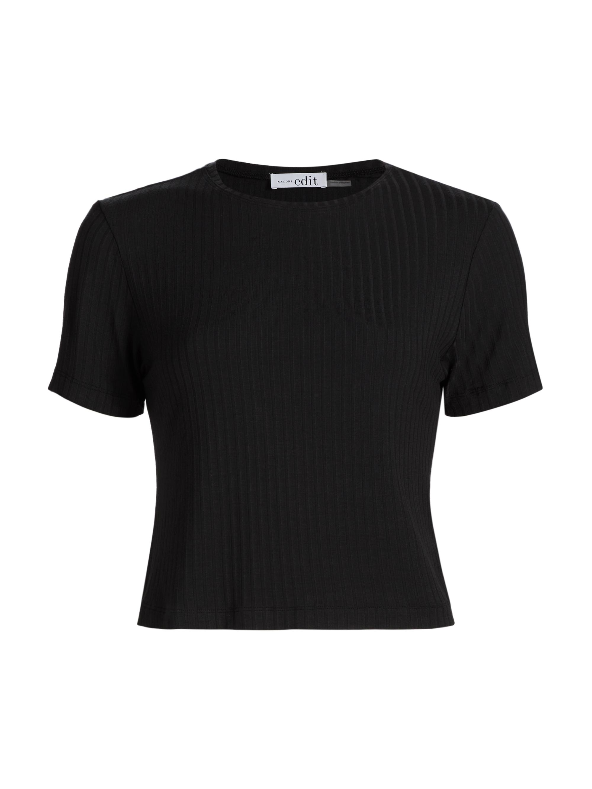 Natori EDIT Women's Skye-Rib Short-Sleeve T-Shirt - Black