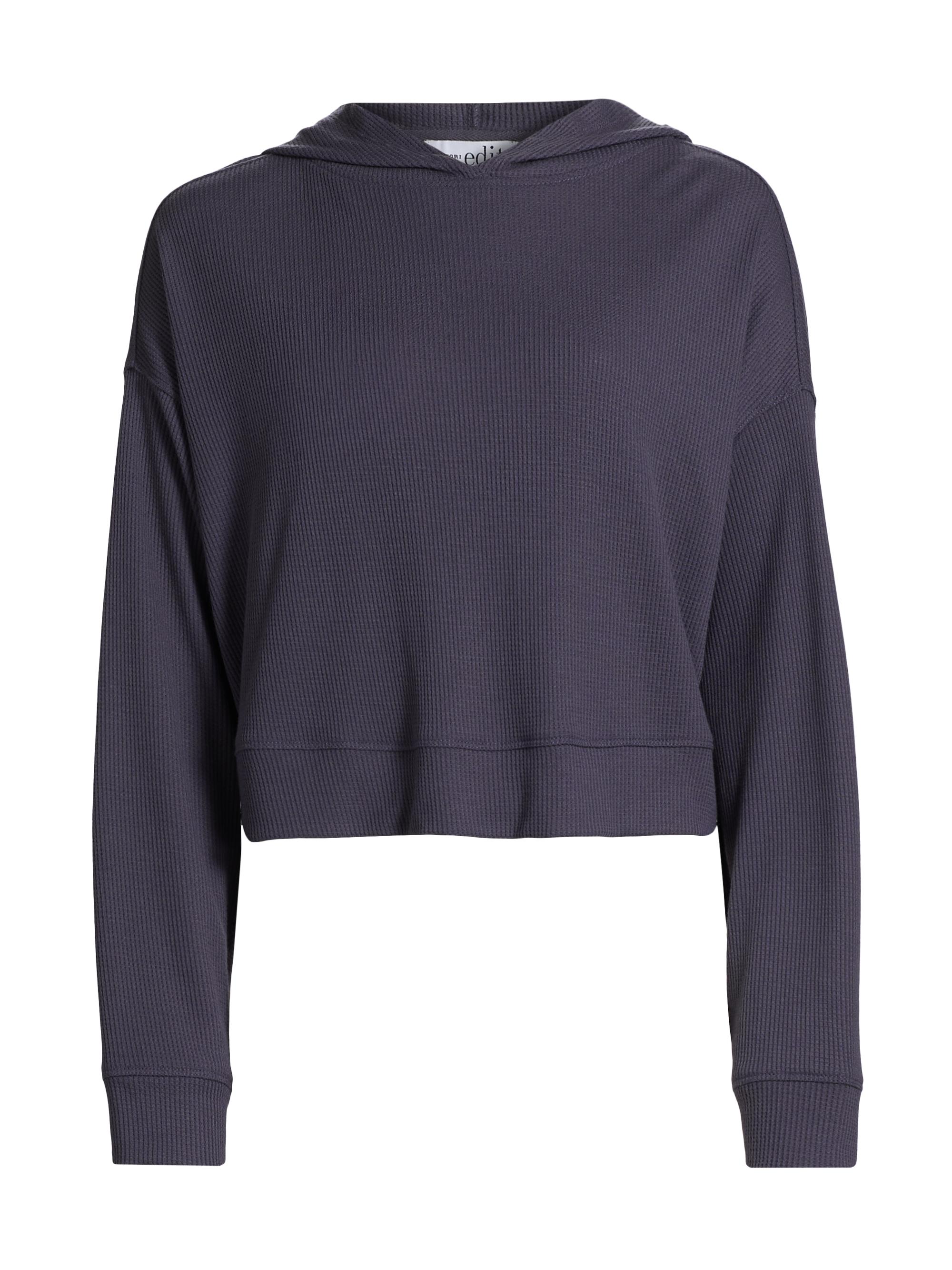 Natori EDIT Women's Mila Waffle-Knit Hoodie - Twilight Blue