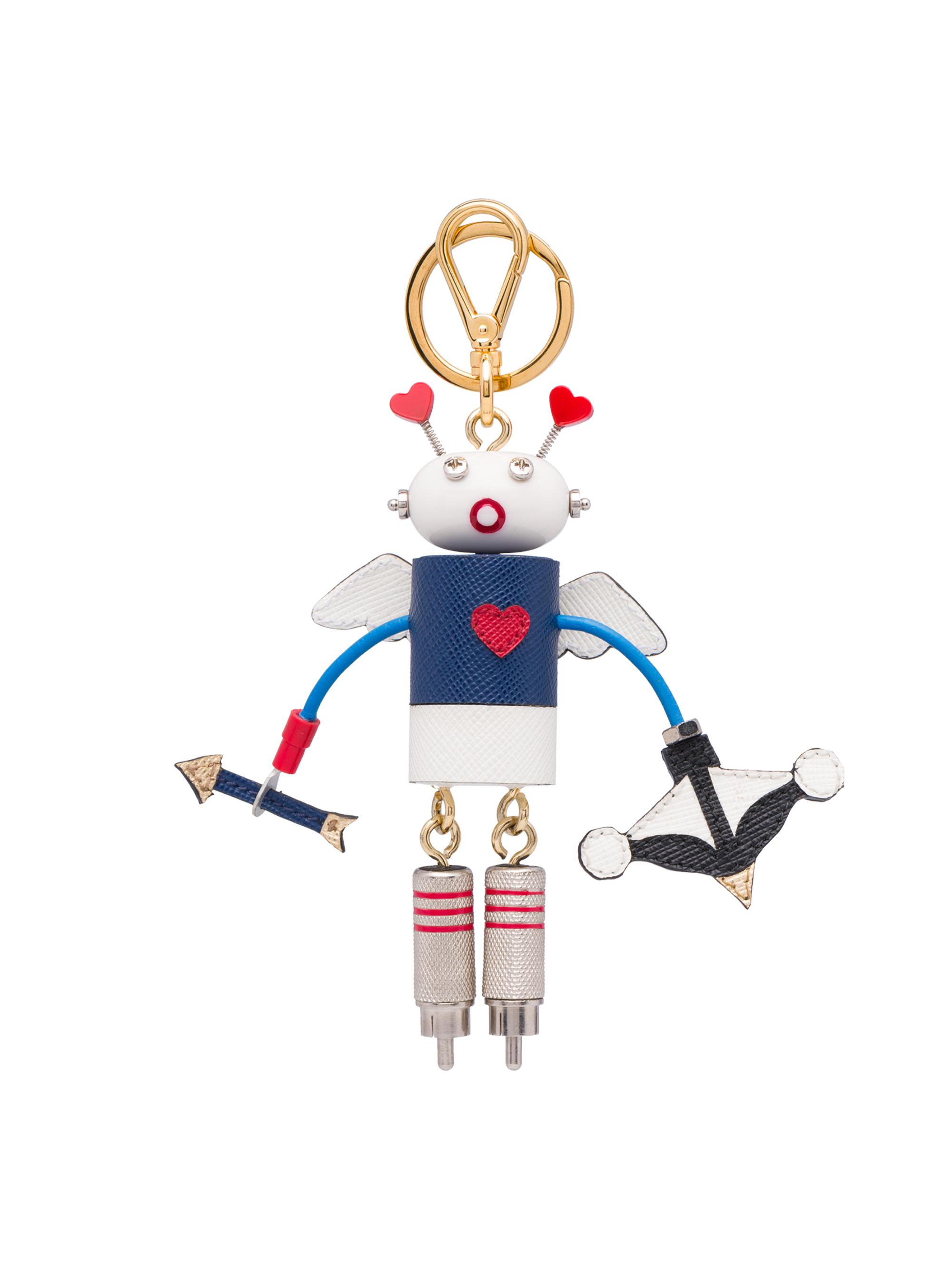 Prada Cupido Saffiano Leather Keychain Trick | Saks Fifth Avenue