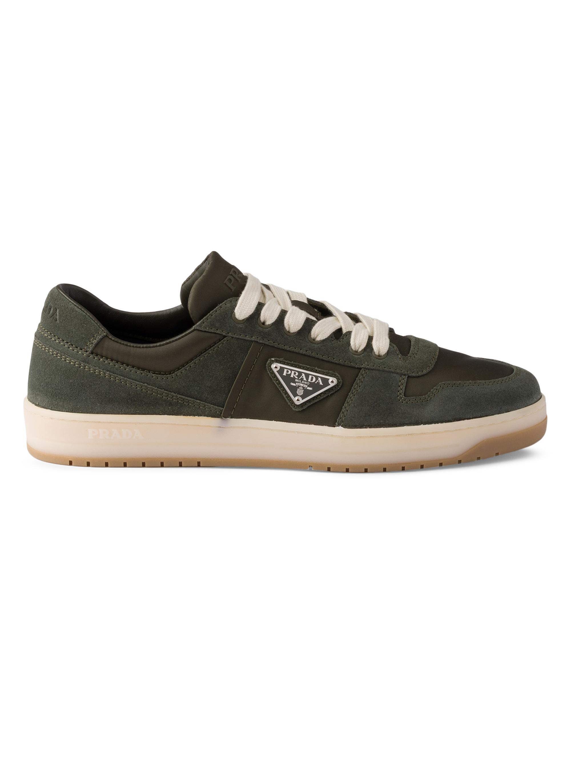 Prada Men's Downtown Re-Nylon and Suede Sneakers - Dark Green