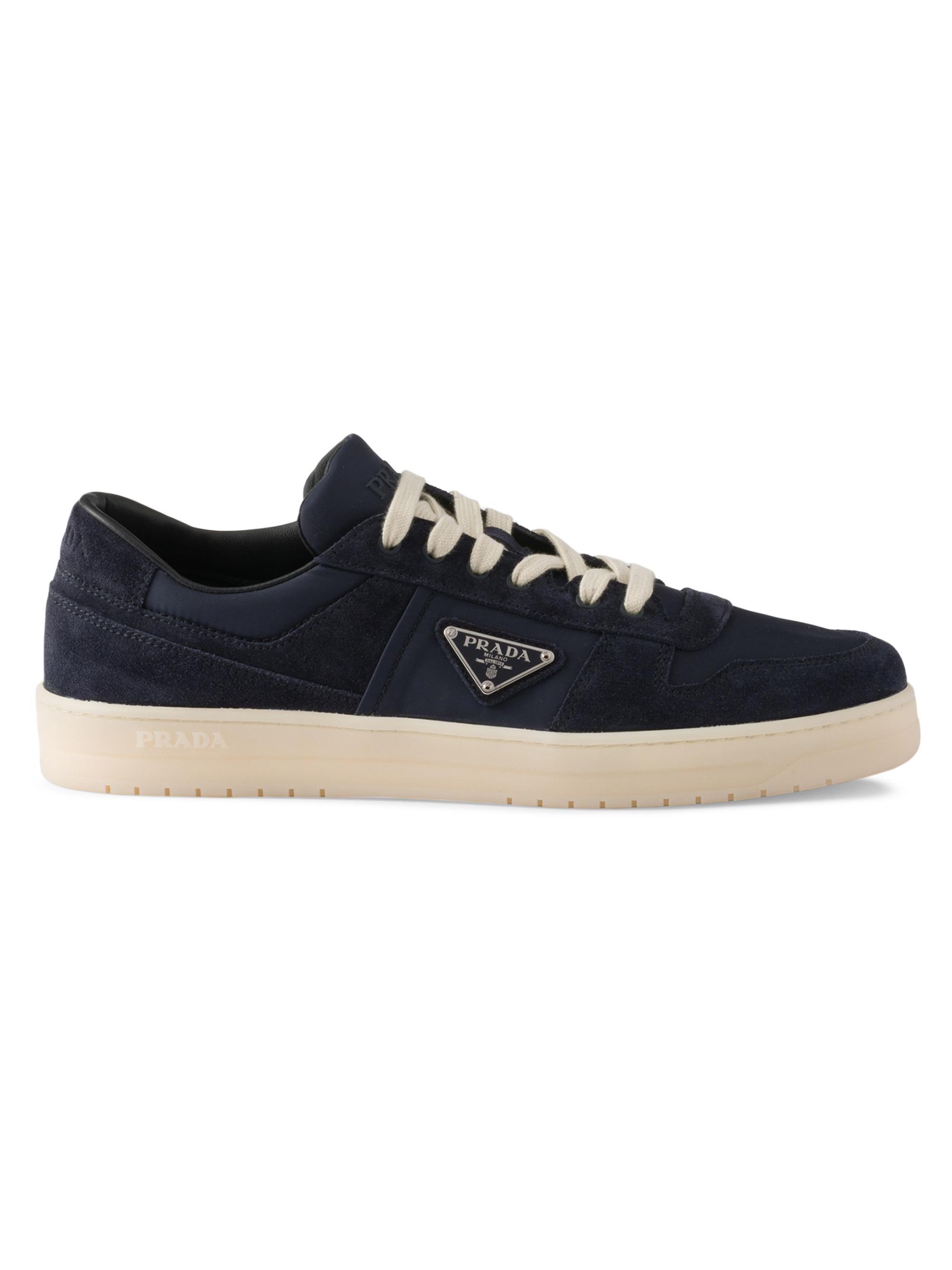 Prada Men's Downtown Re-Nylon and Suede Sneakers - Navy