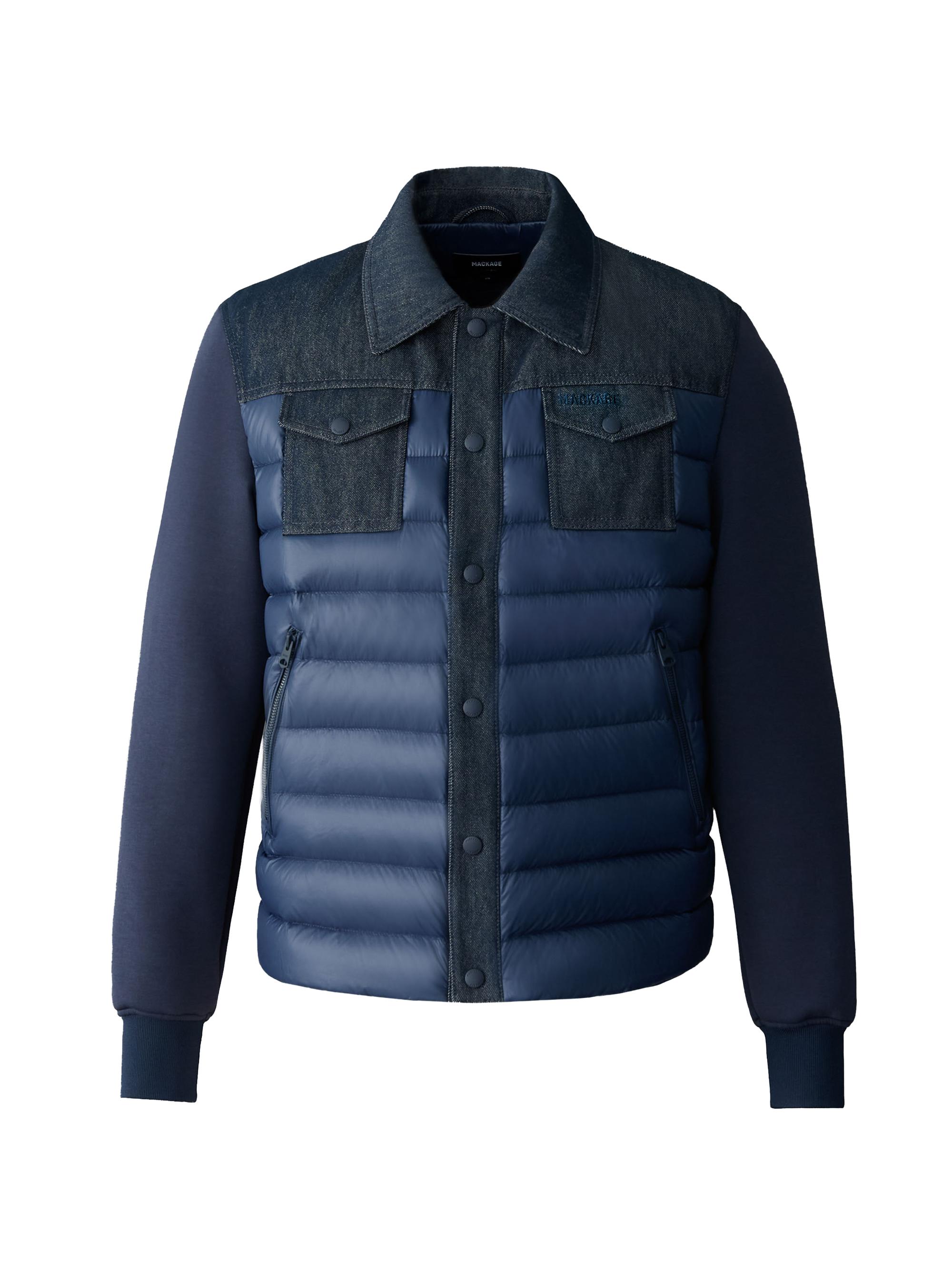 Mackage Men's Donovan Quilted Contrast Snap Jacket - Denim