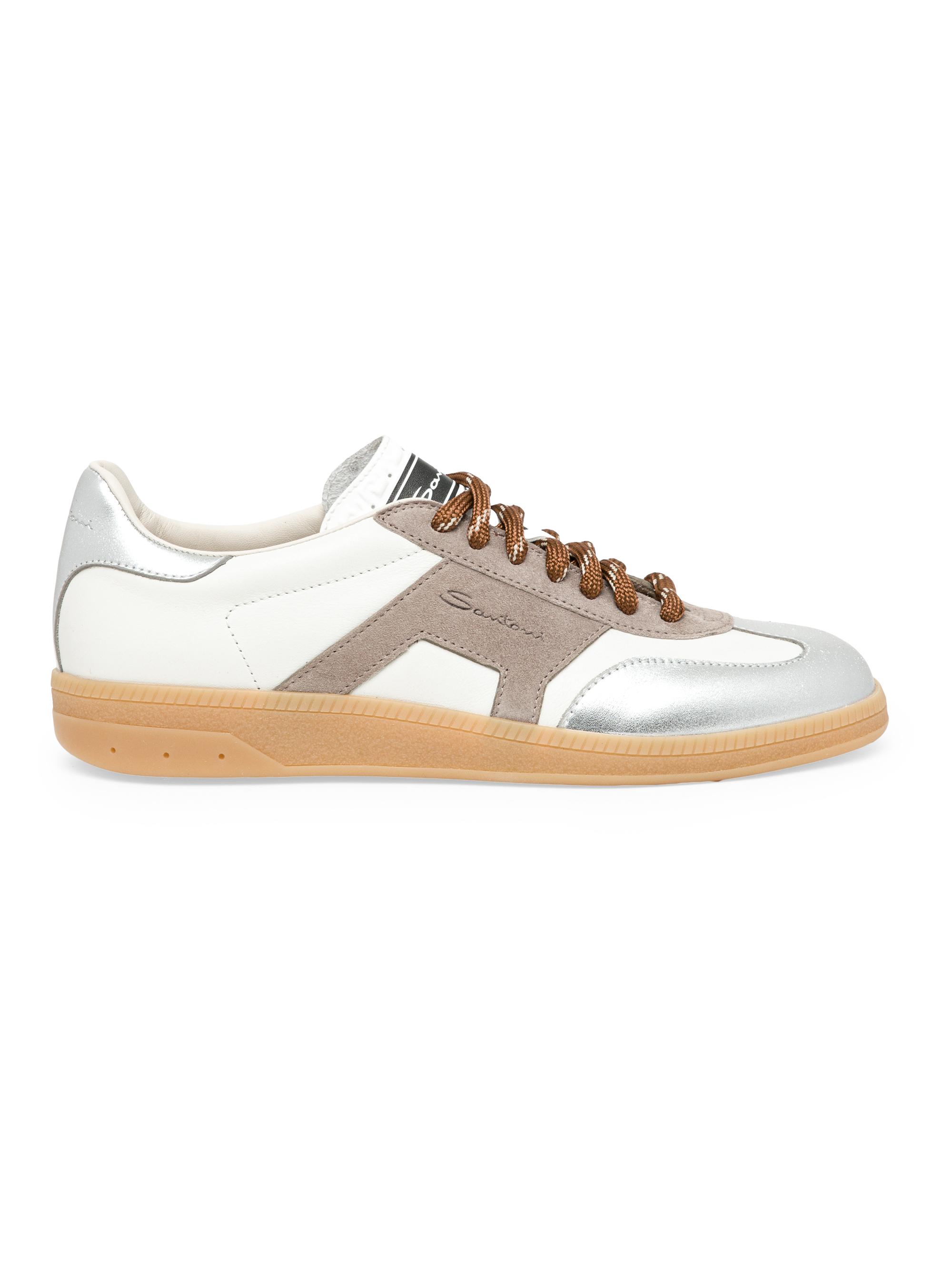 Santoni Women's Olympid Leather Sneakers - Grey