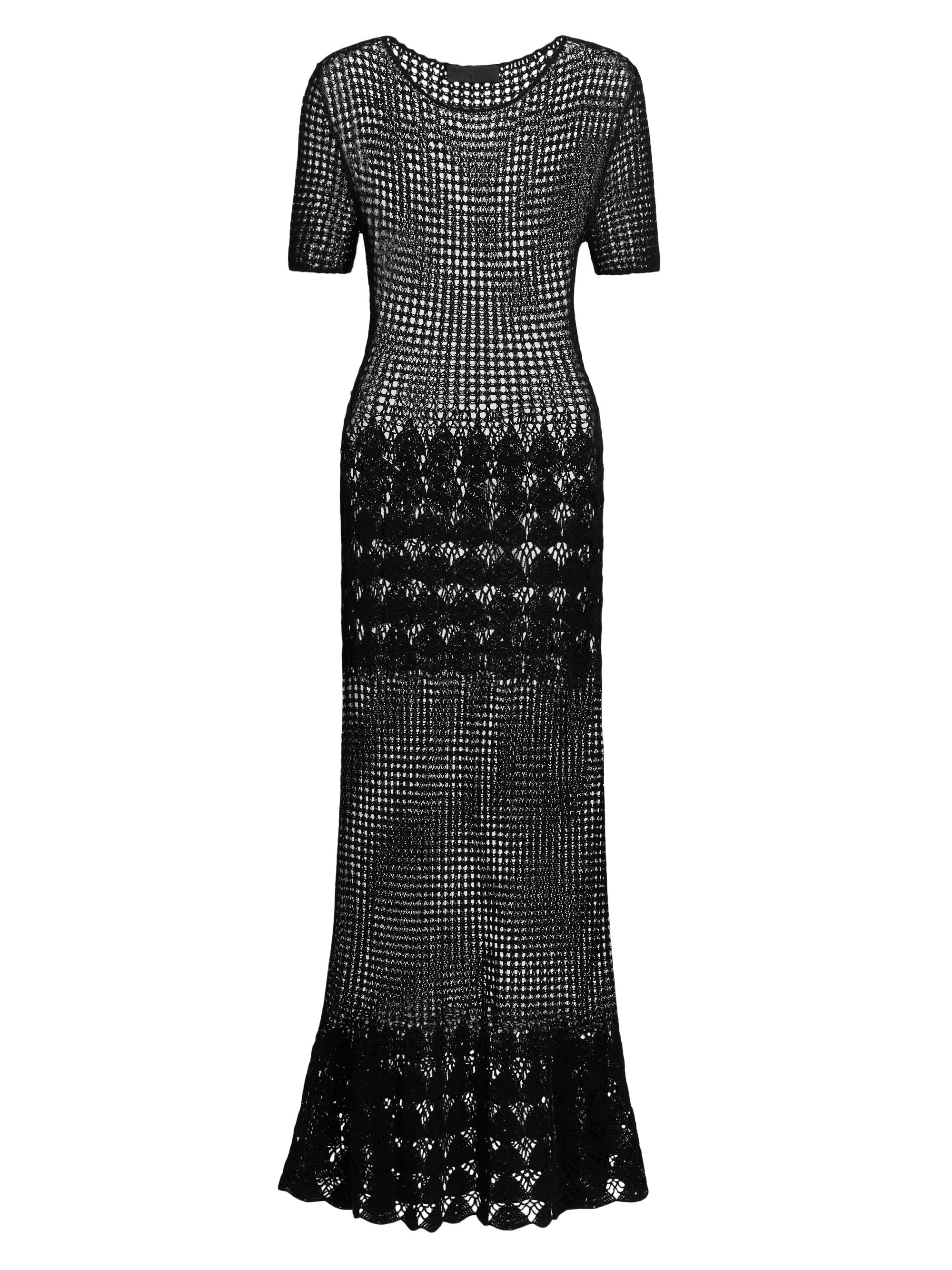 Nili Lotan Women's Yoko Open-Knit Cotton Maxi Sweaterdress - Black