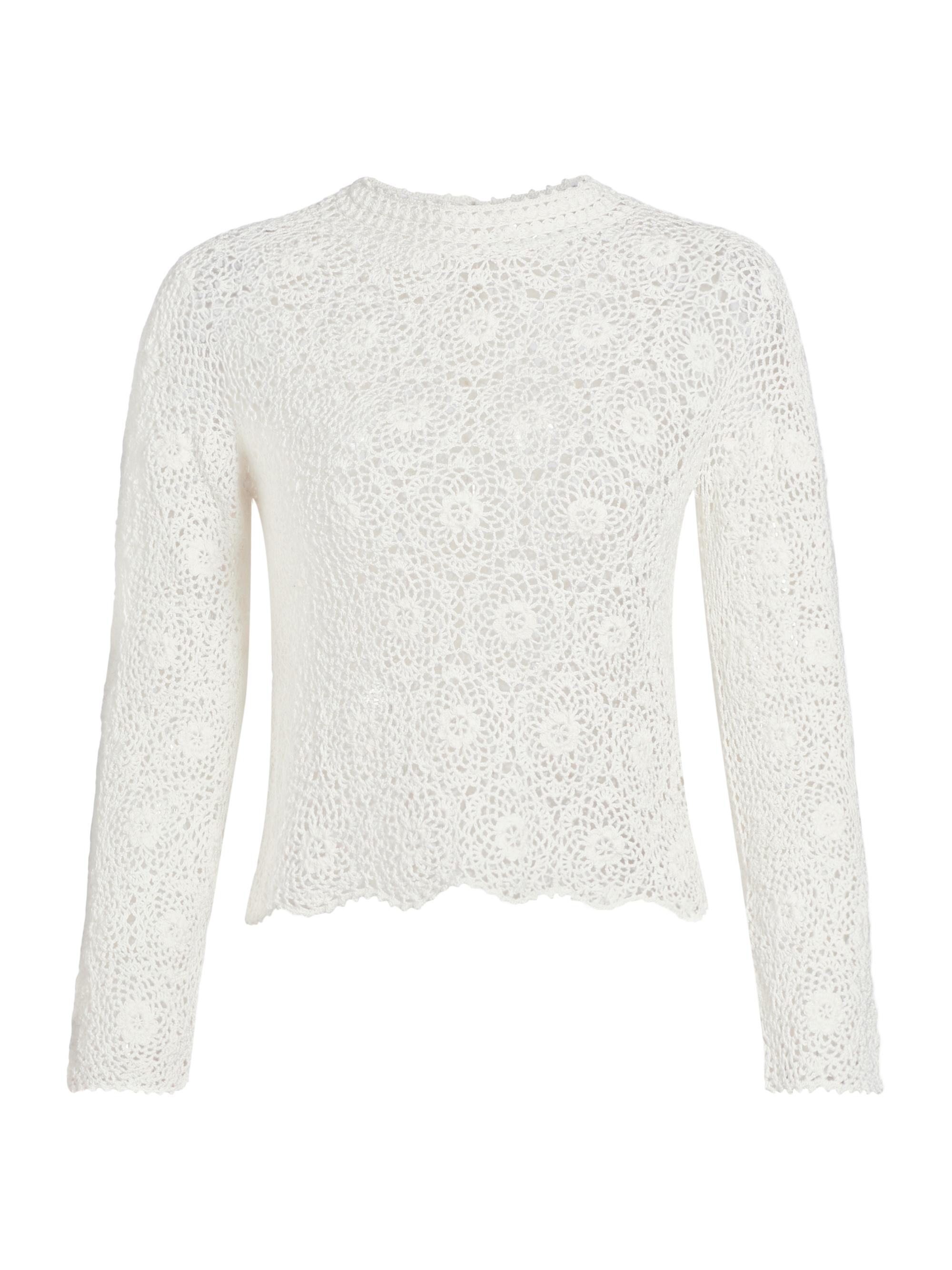 Nili Lotan Women's Gibson Crocheted Cotton Crewneck Sweater -