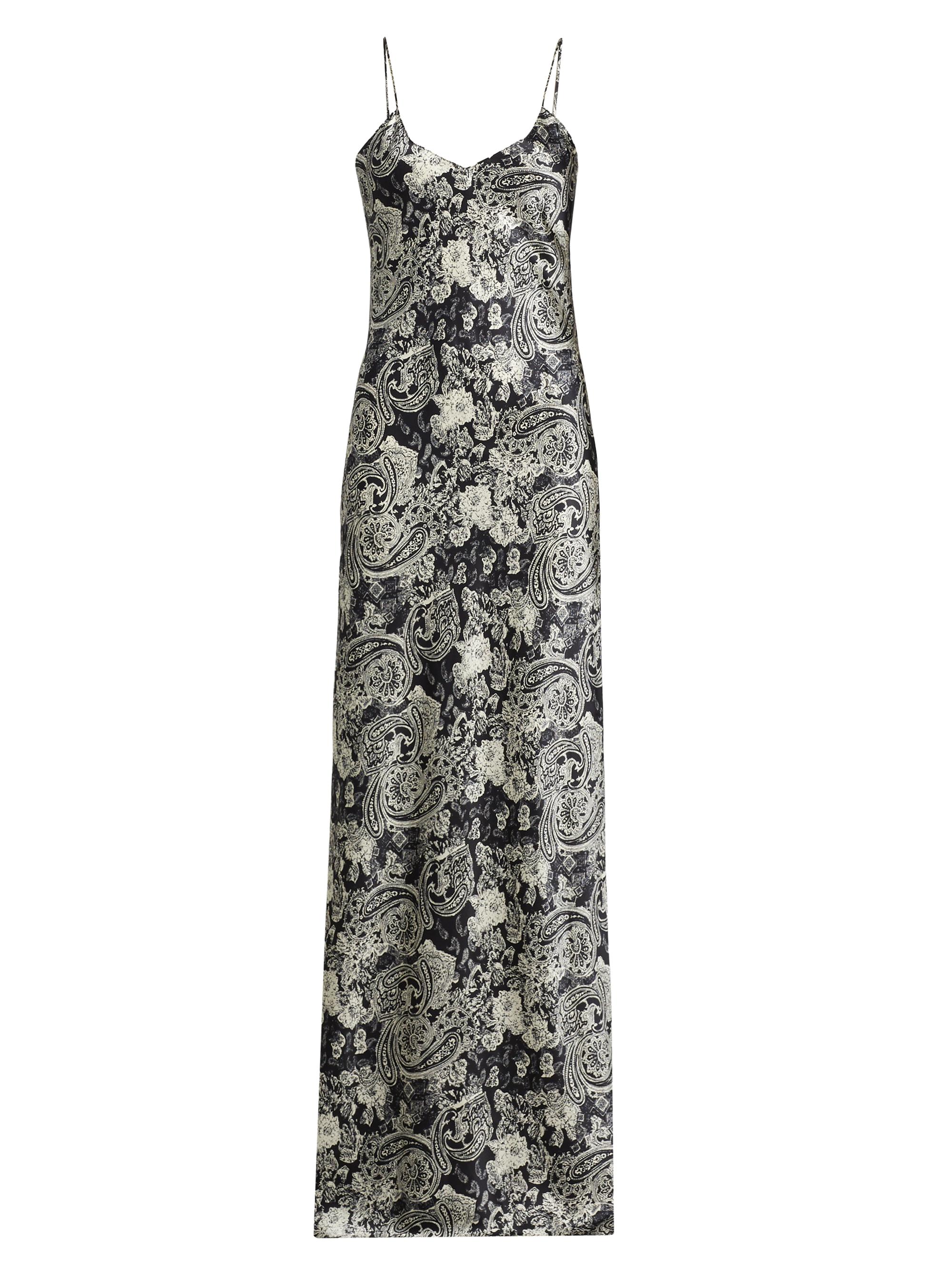 Nili Lotan Women's Cami Paisley Silk Gown - Black White
