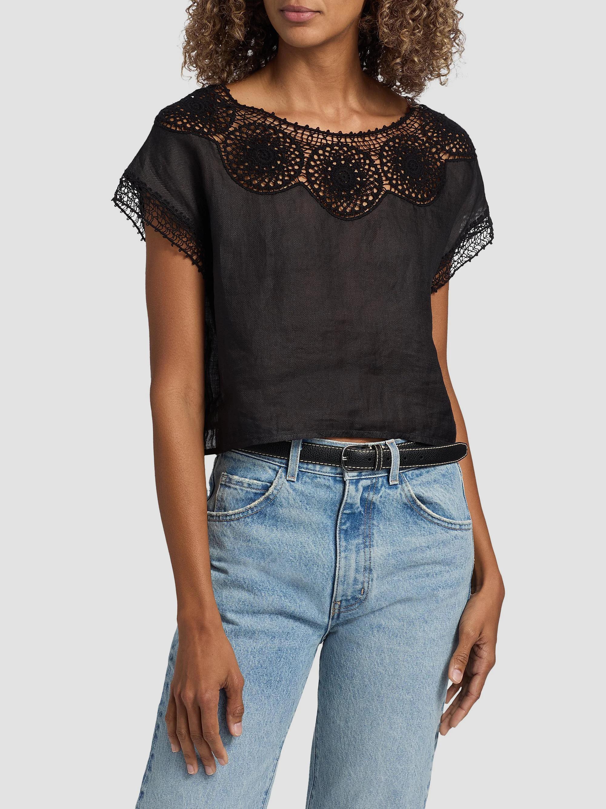 Nili Lotan Caila Embroidered Scoopneck Top | Saks Fifth Avenue