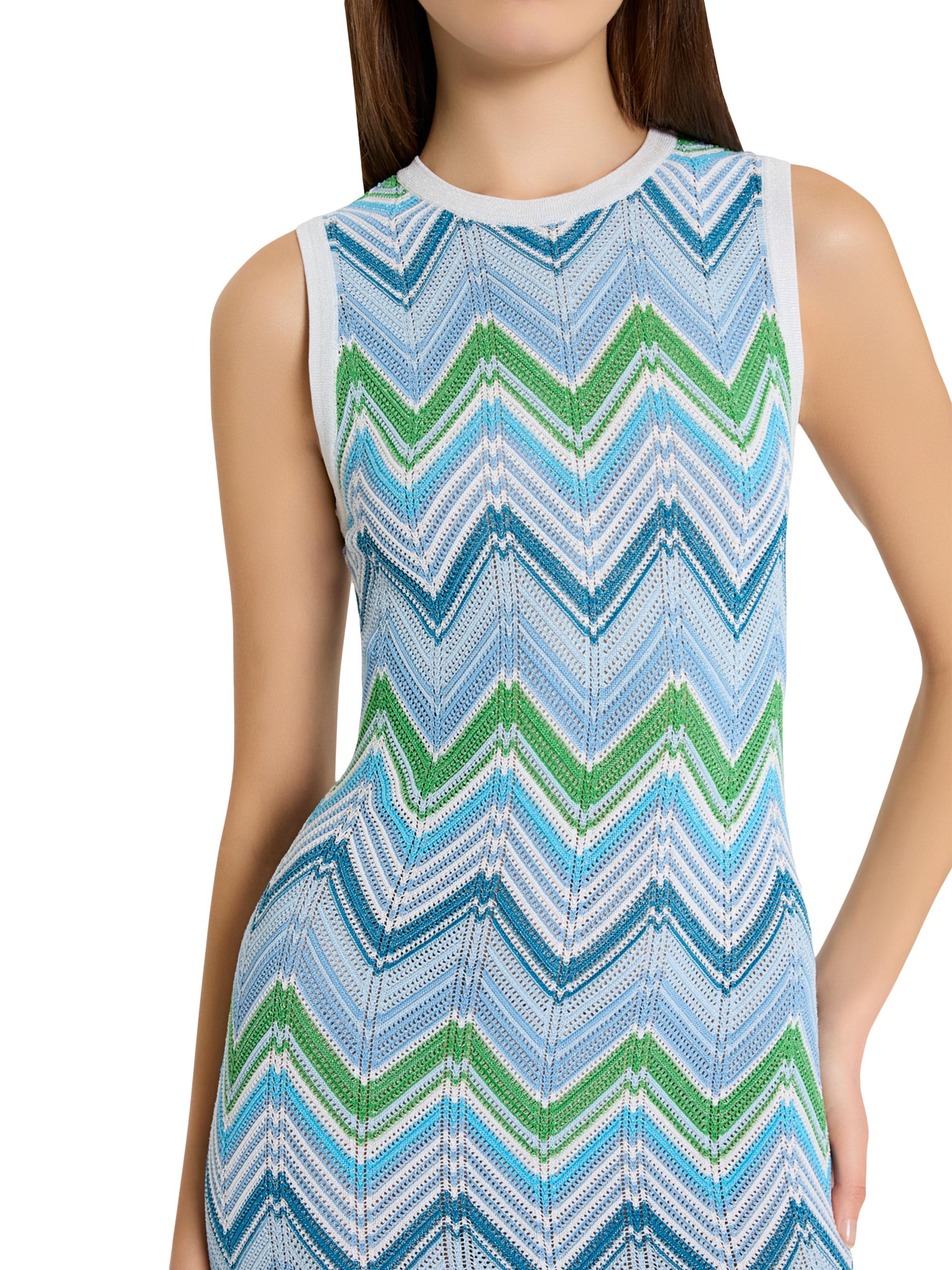 Milly Zigzag Striped Knit Sleeveless Midi-Dress | Saks Fifth Avenue