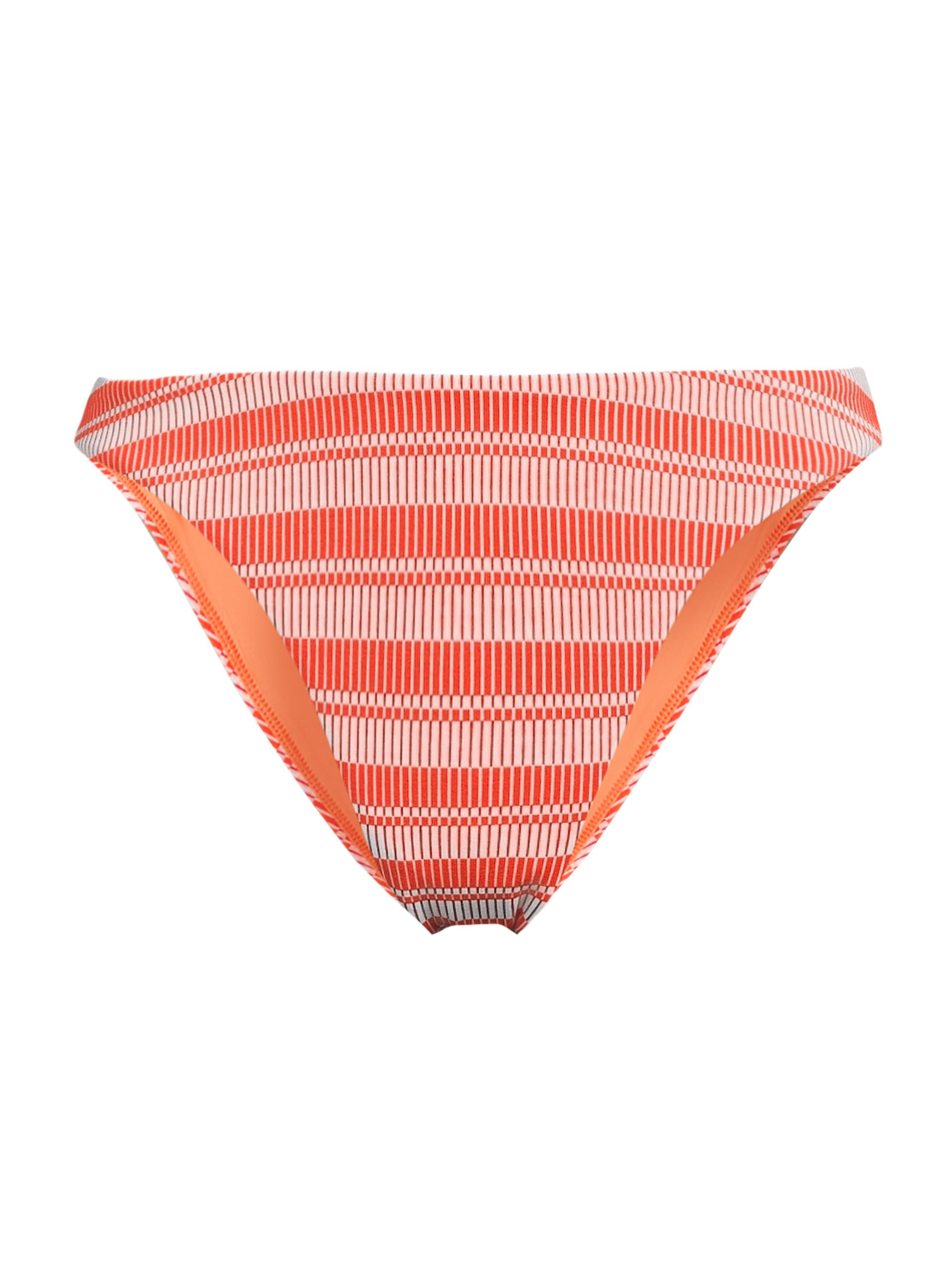 Milly Women's Margot Striped Bikini Bottom - Orange White