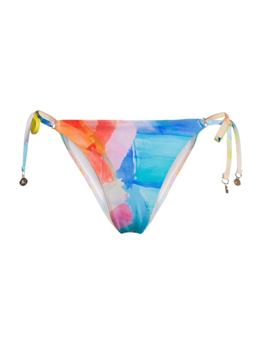 Milly Women's Watercolor Paint Stroke Bikini Bottom In Neutral