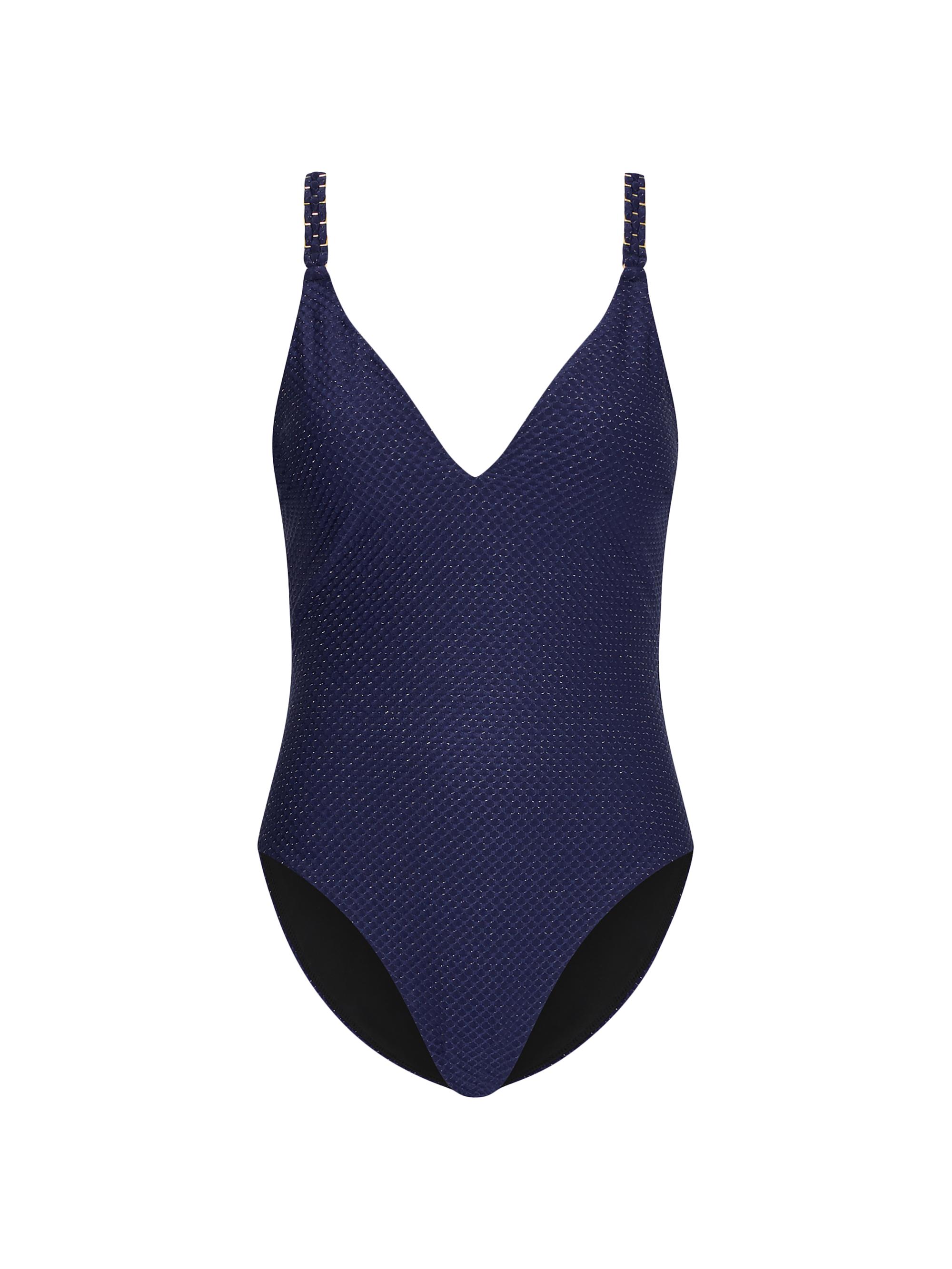 Milly Women's Metallic One-Piece Swimsuit - Navy