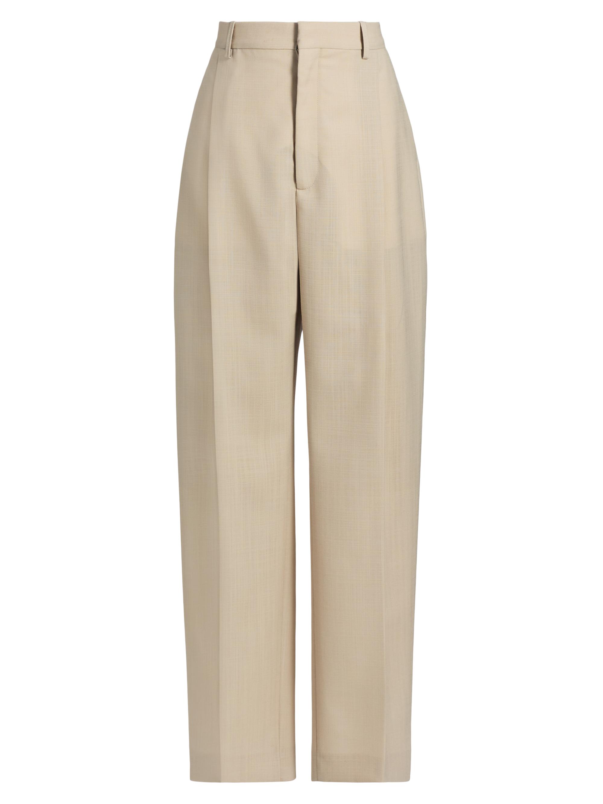 WARDROBE.NYC Women's Mid Rise Trousers - Sand