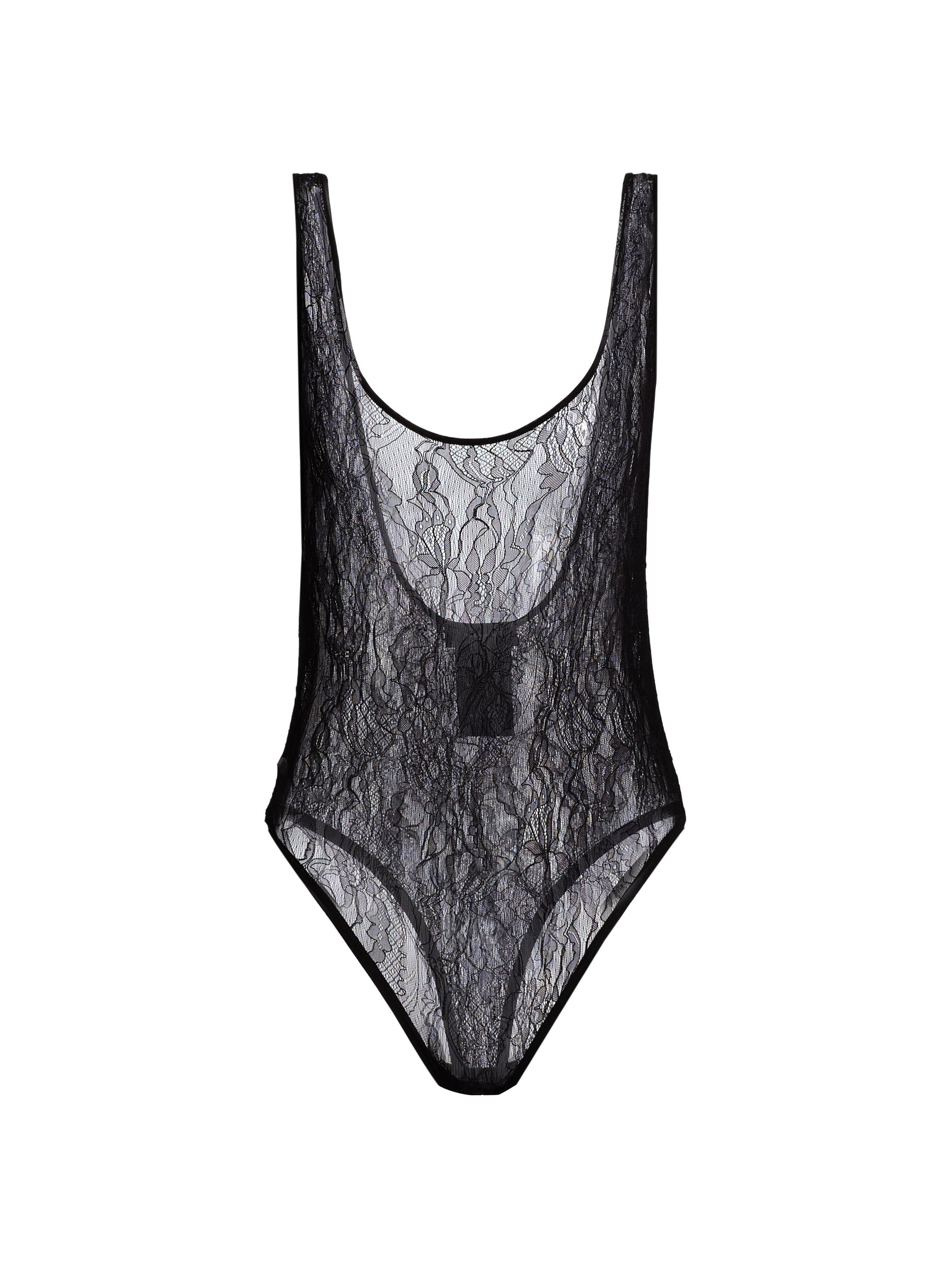 WARDROBE.NYC Women's Lace Tank Bodysuit - Black
