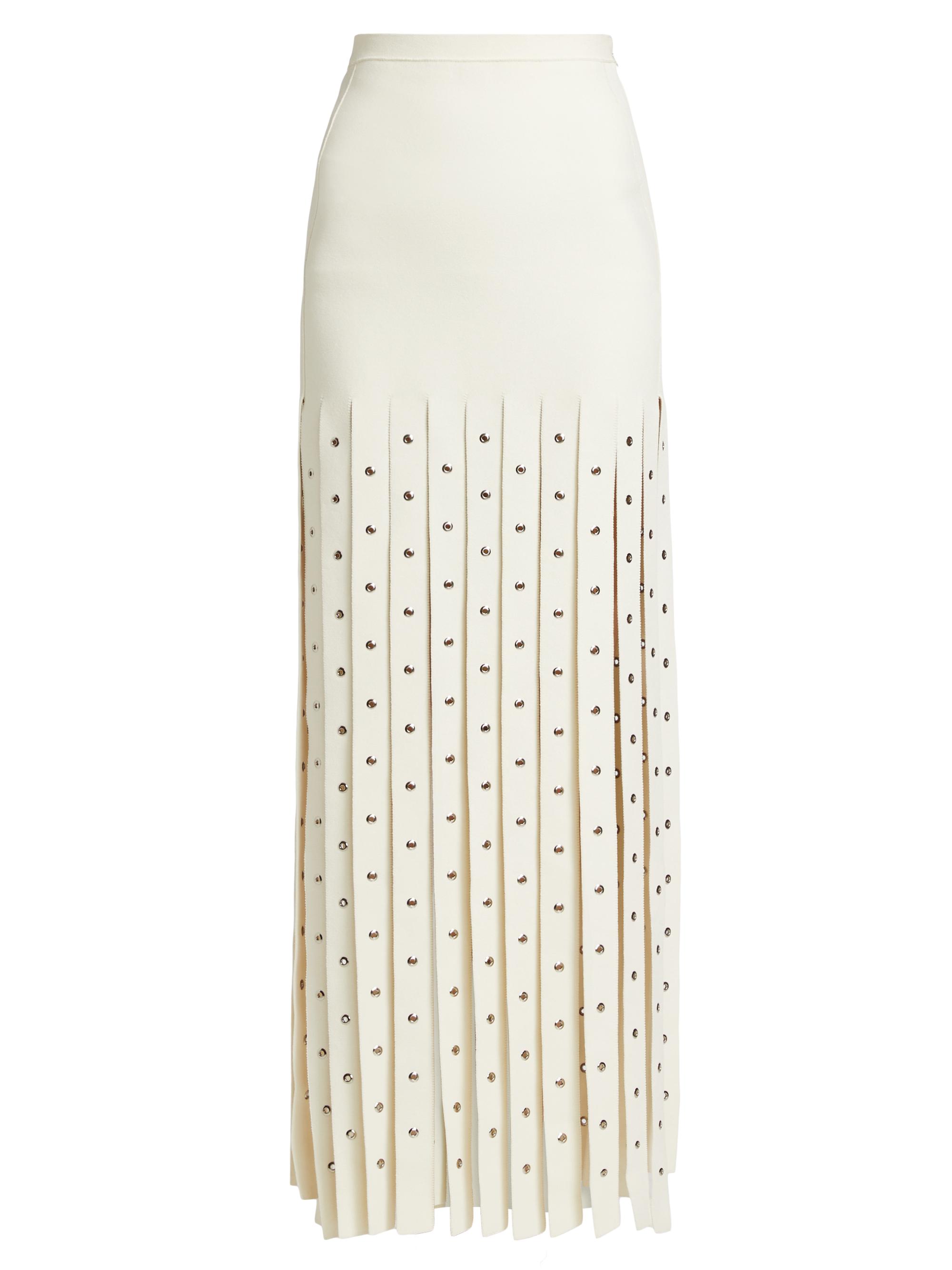 Proenza Schouler Women's Effe Grommet-Embellish Fringe Maxi Skirt - Black