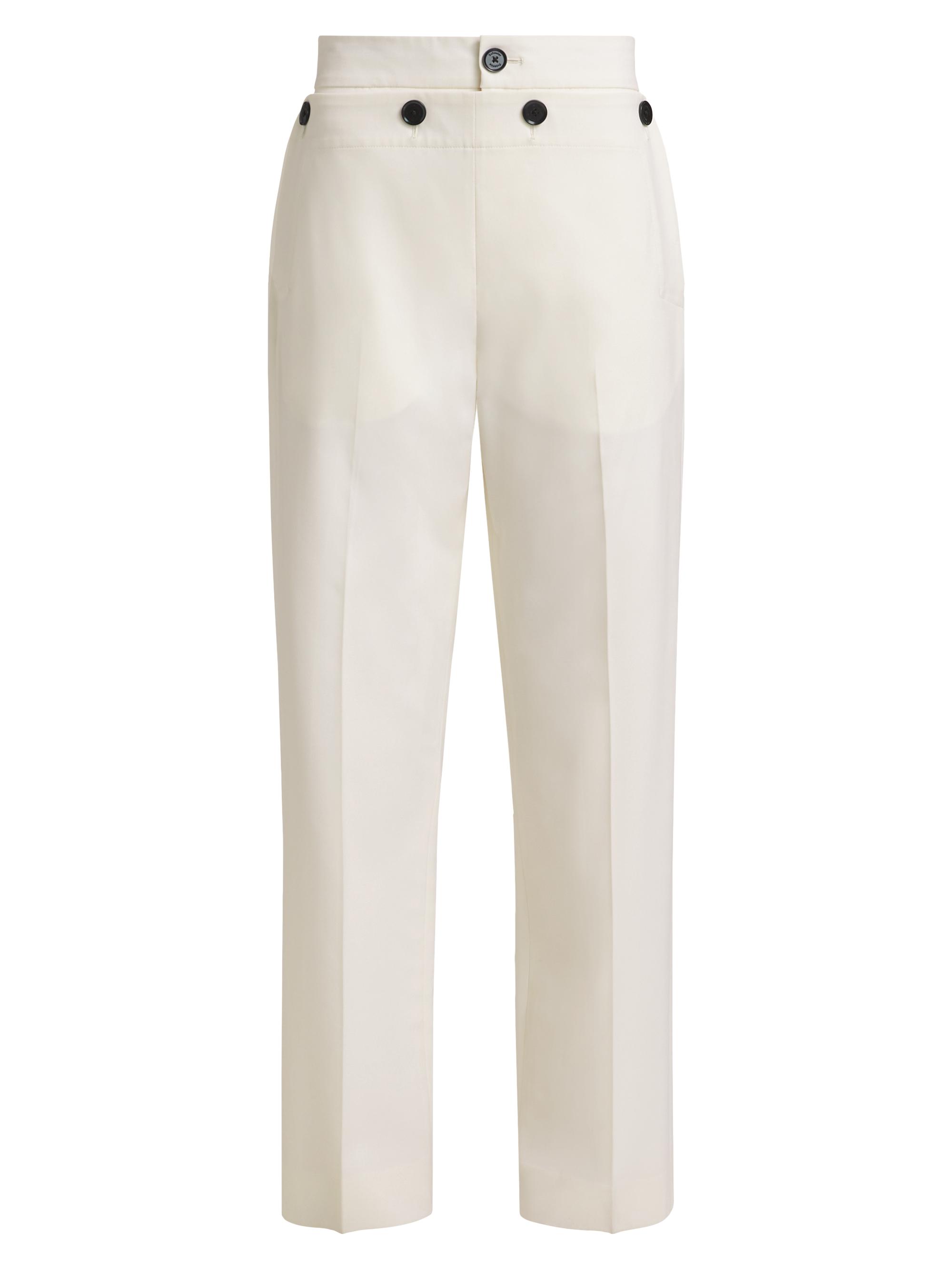 Proenza Schouler Women's Oliver Wool Gabardine High-Waist Straight-Leg Pants - Off White