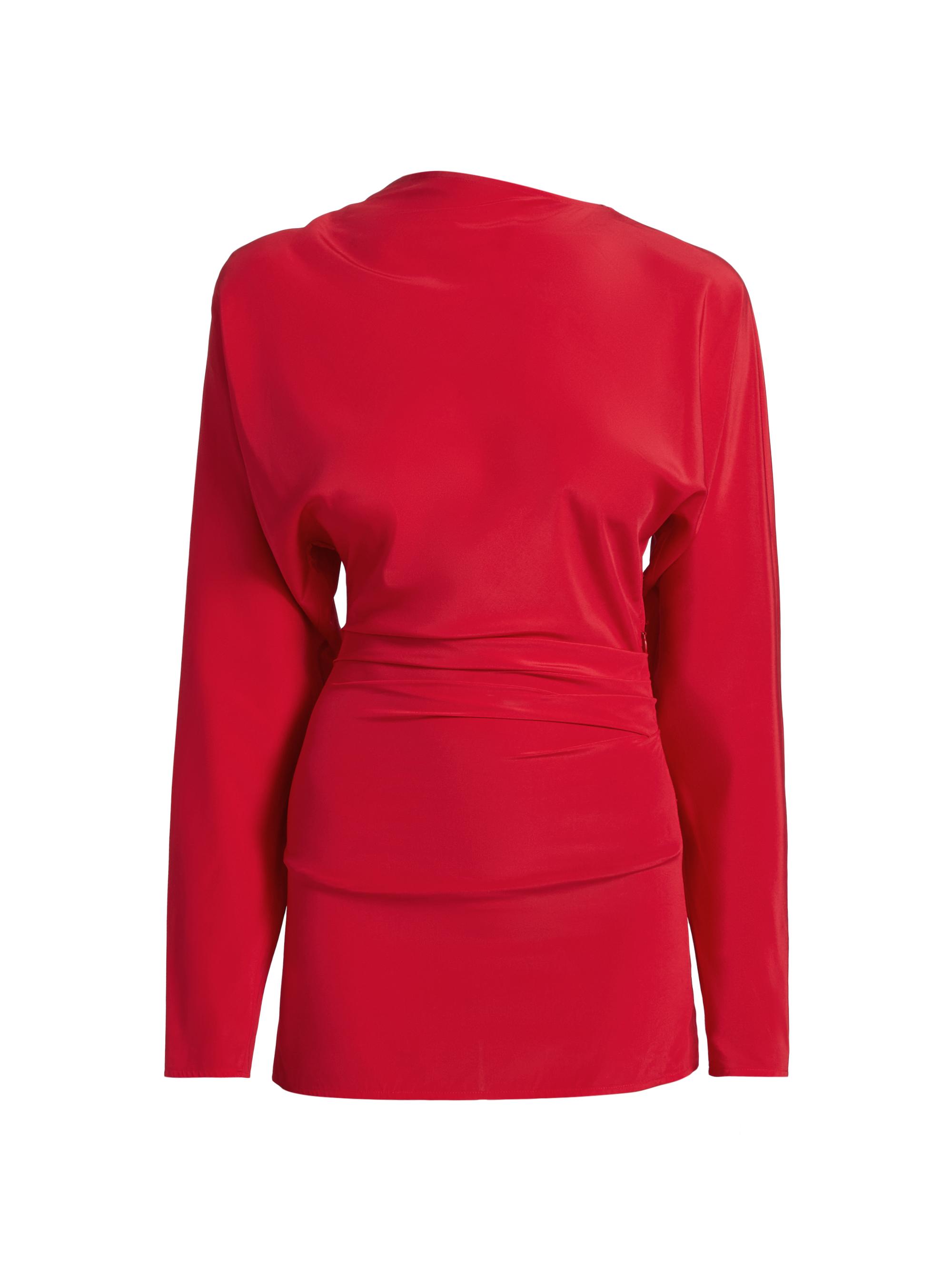 Proenza Schouler Women's Keegan Stretch Silk-Blend Asymmetric Top - Red