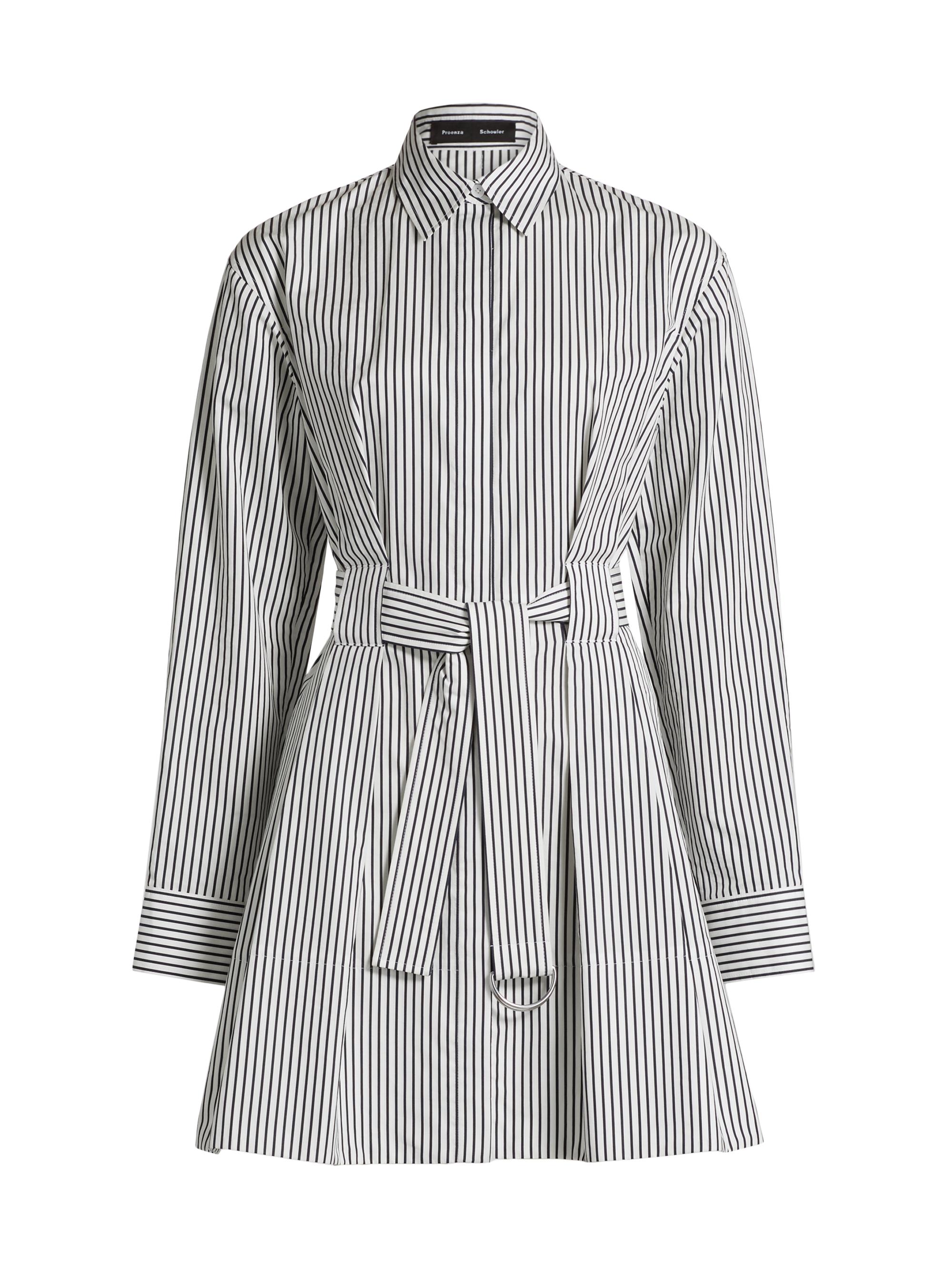 Proenza Schouler Women's Viola Stripe Poplin Mini Shirtdress - Navy Multi