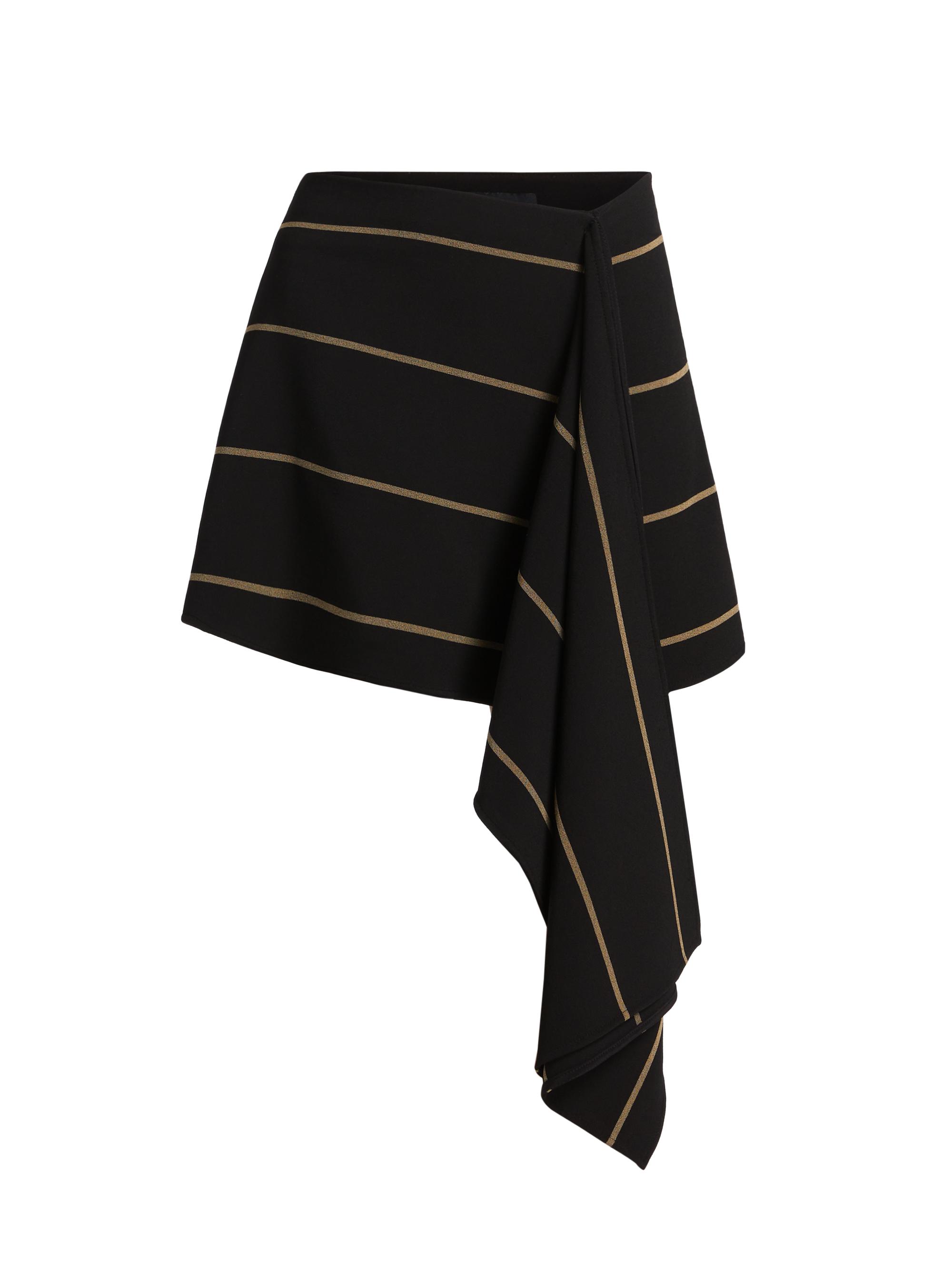 Proenza Schouler Women's Rae Striped A-Line Asymmetric Miniskirt - Black Multi