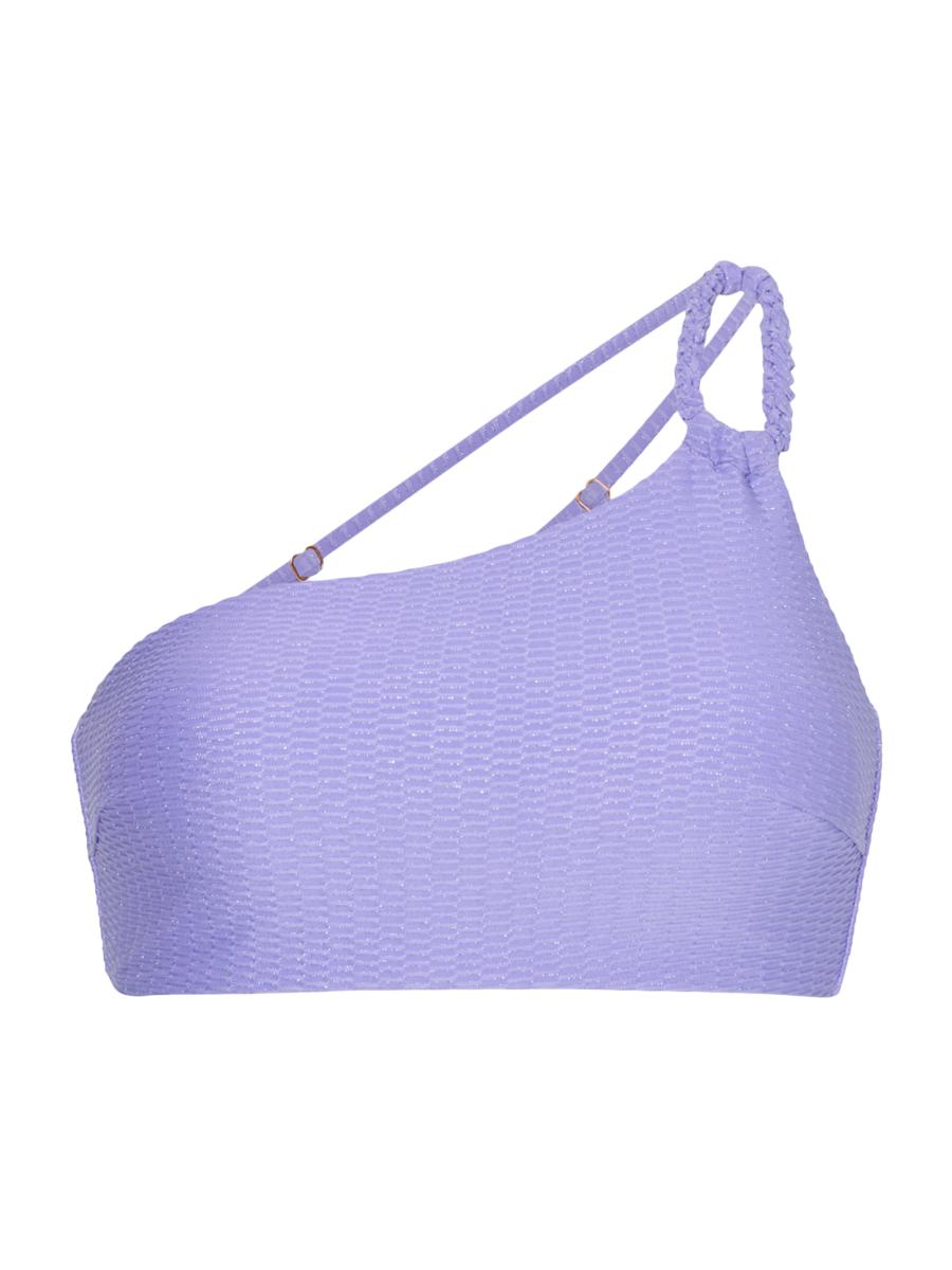 Milly Women's One-shoulder Bandeau Bikini Top In Purple