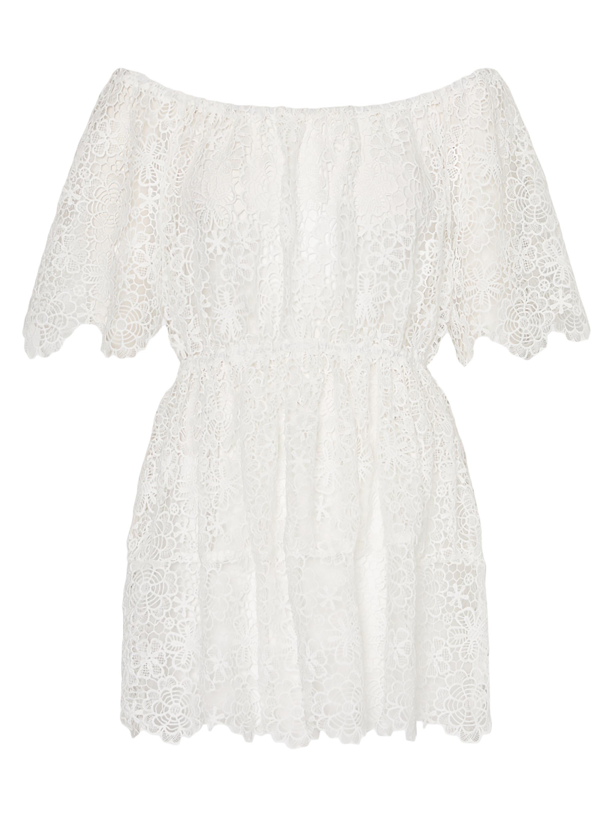 Milly Women's Swirl Lace Cover-Up Minidress - White