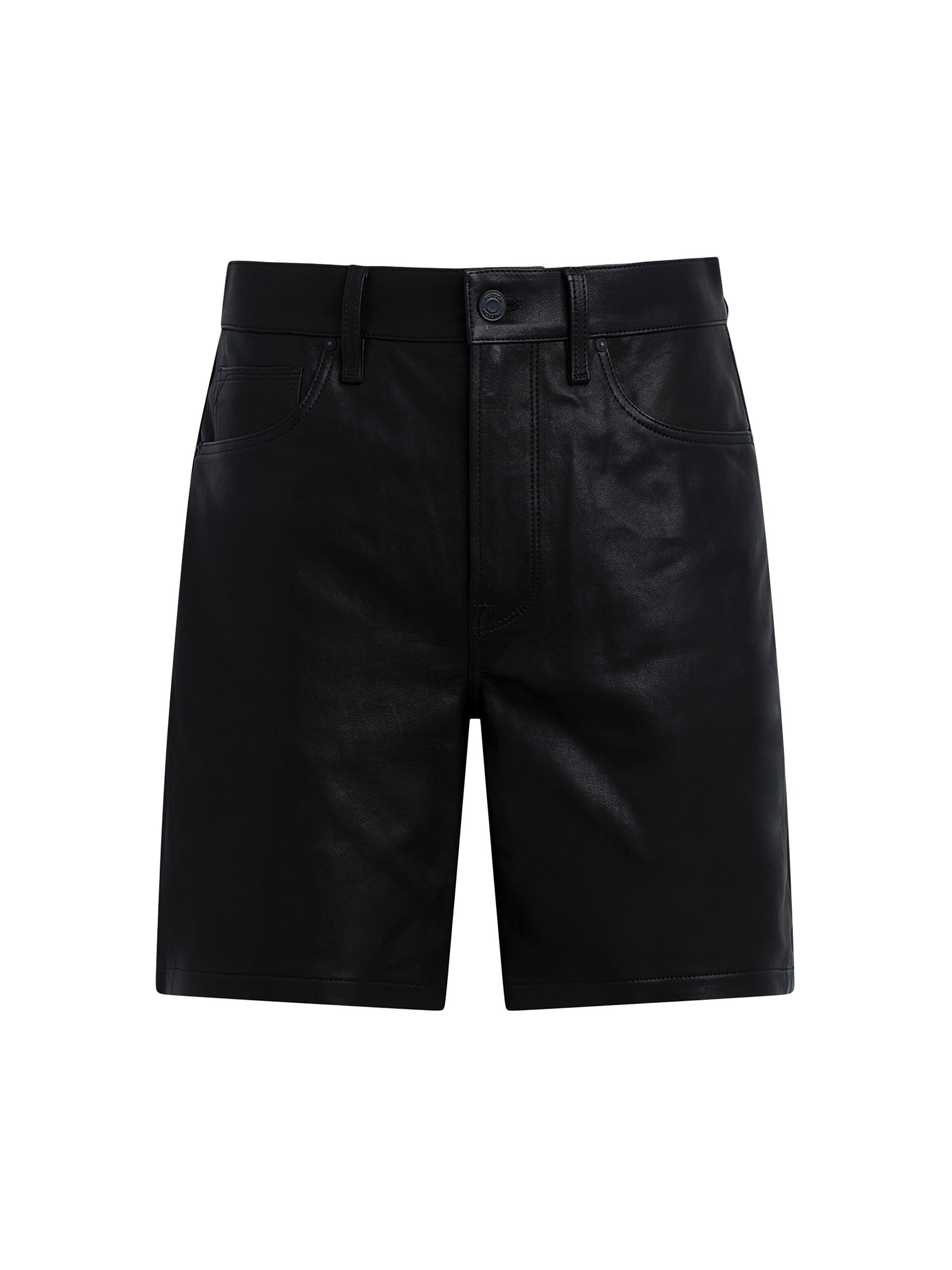 Hudson Jeans Men's Clint Relaxed-Fit Leather Shorts - Black