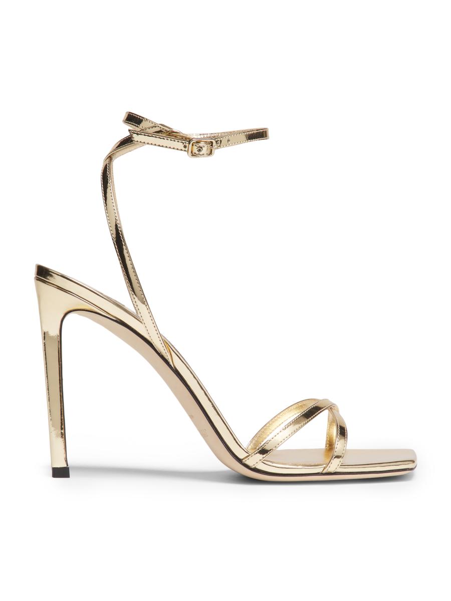 Jimmy Choo Metz 110MM Metallic Leather Stiletto Sandals