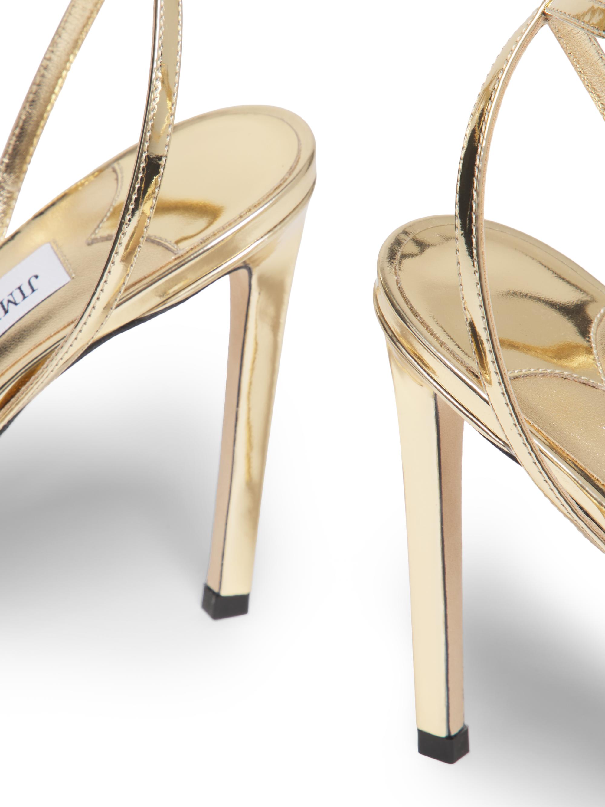 Jimmy Choo Metz 100MM Metallic Leather Sandals | Saks Fifth Avenue