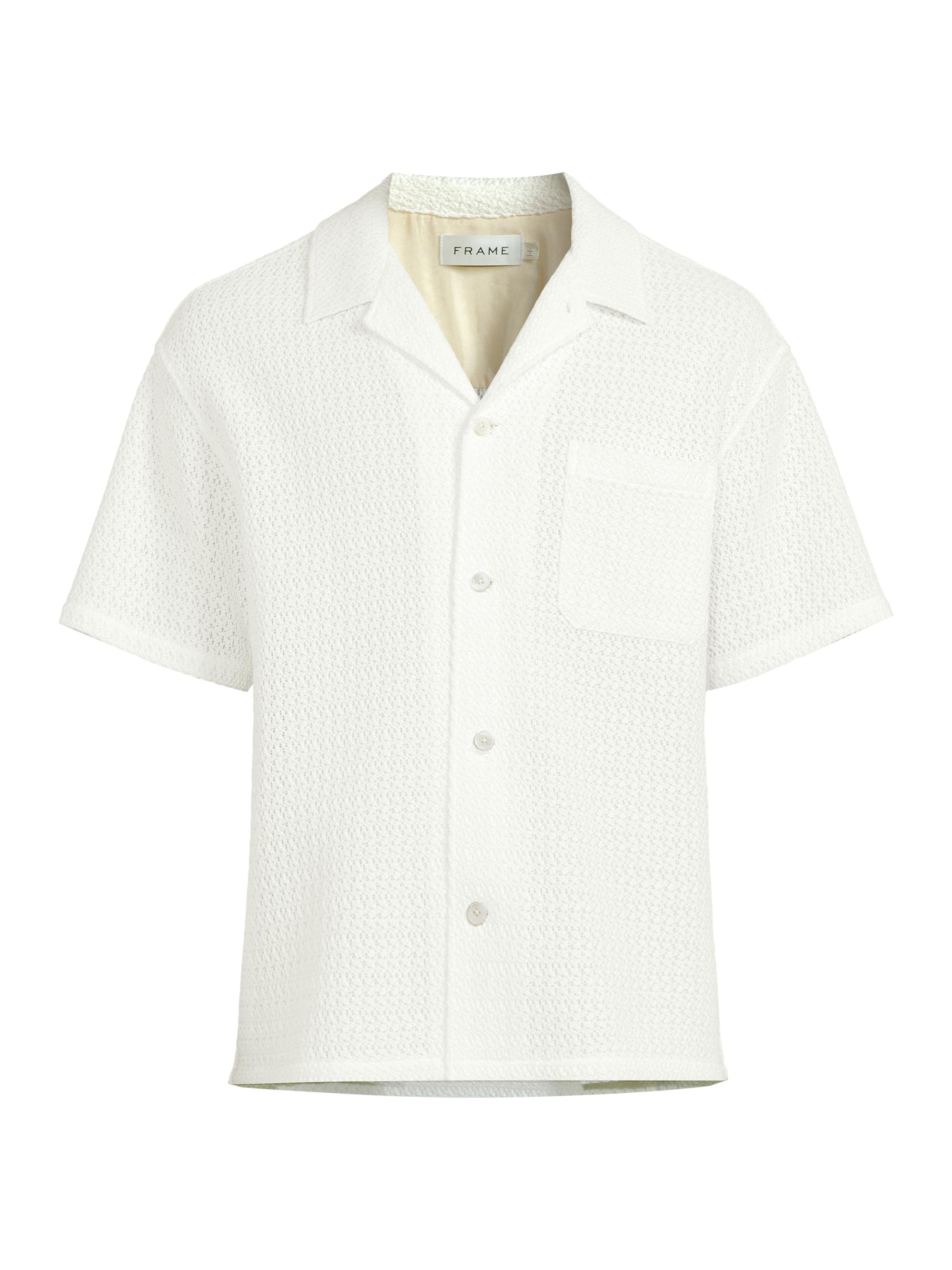 Frame Men's Open Weave Cotton-Blend Button-Front Shirt - Cream