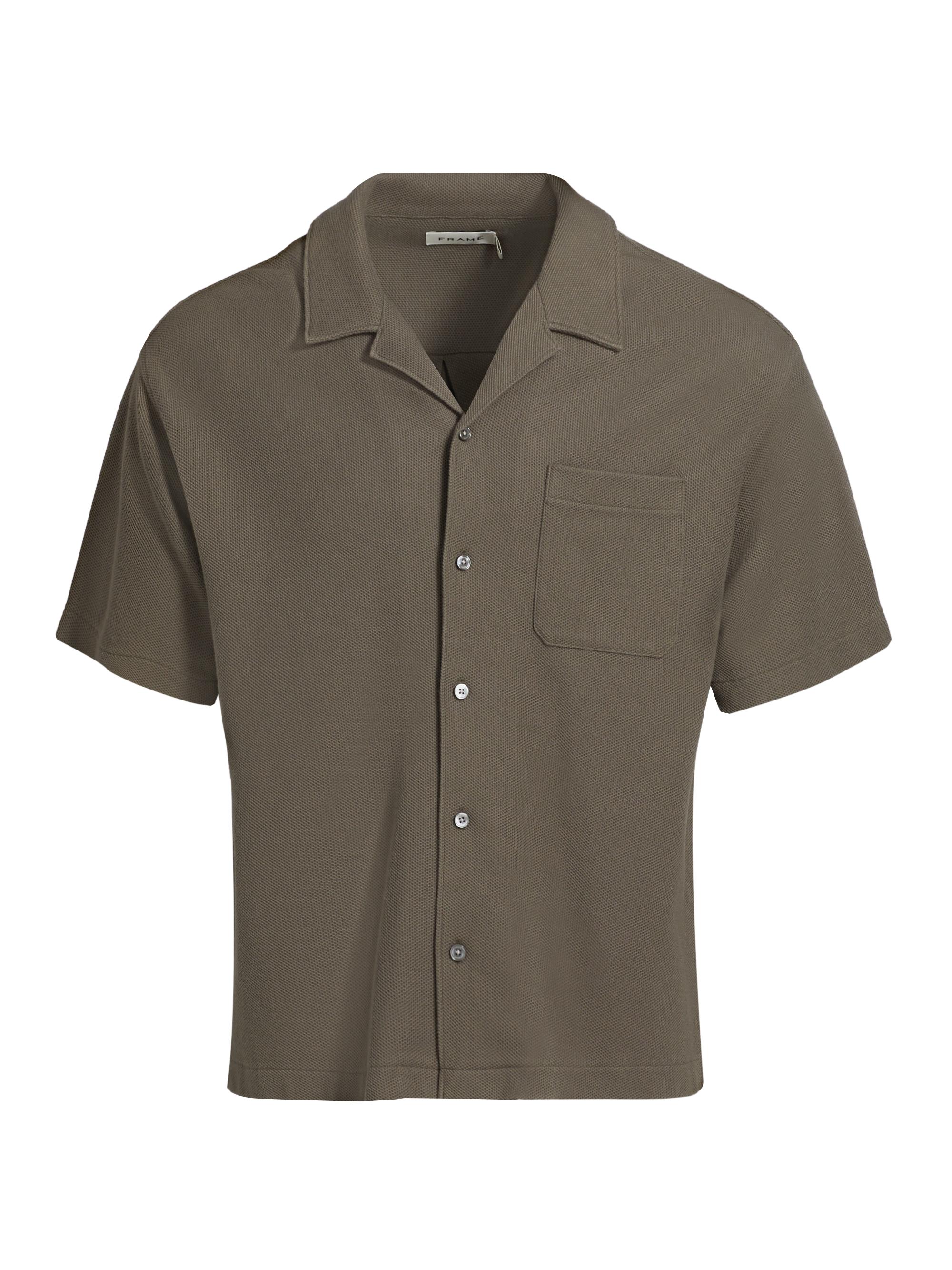 Frame Men's Cotton Jacquard Camp Shirt - Dark Sage