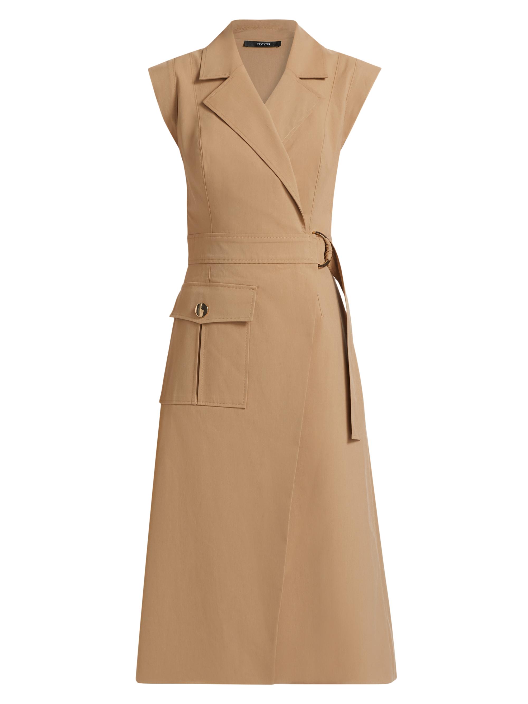 Toccin Women's Silvia Stretch-Cotton Wrap Dress - Latte