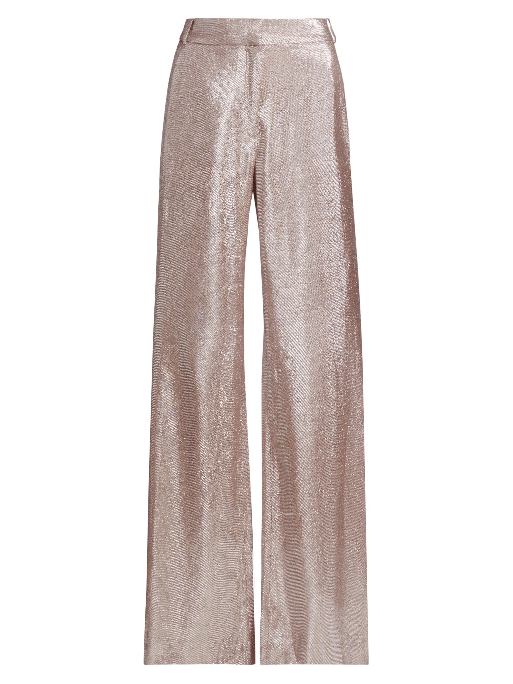 Toccin Women's Gaia Metallic Flared Pants - Rose