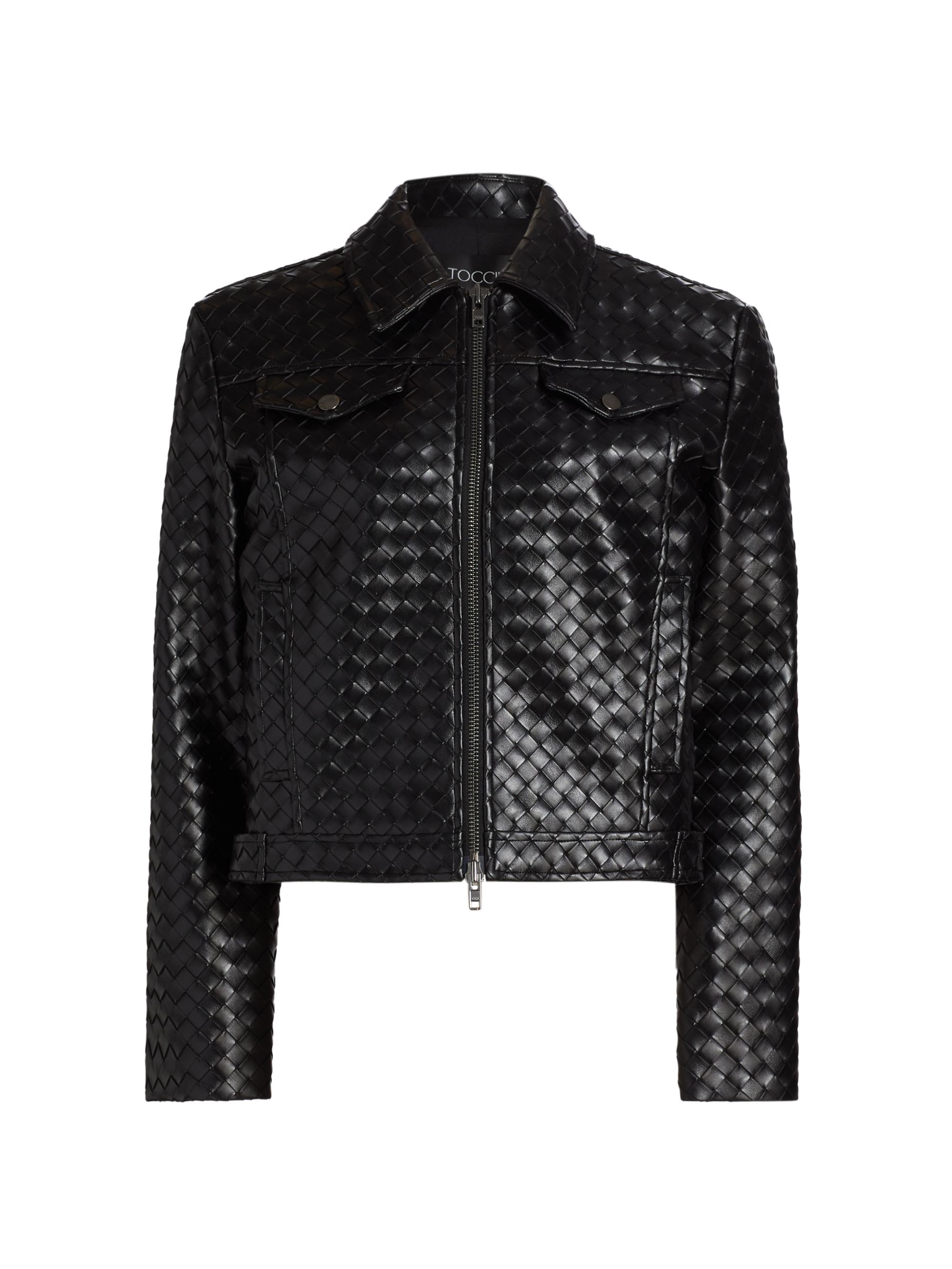 Toccin Juno Crocodile-Embossed Faux Leather Moto Jacket | Saks