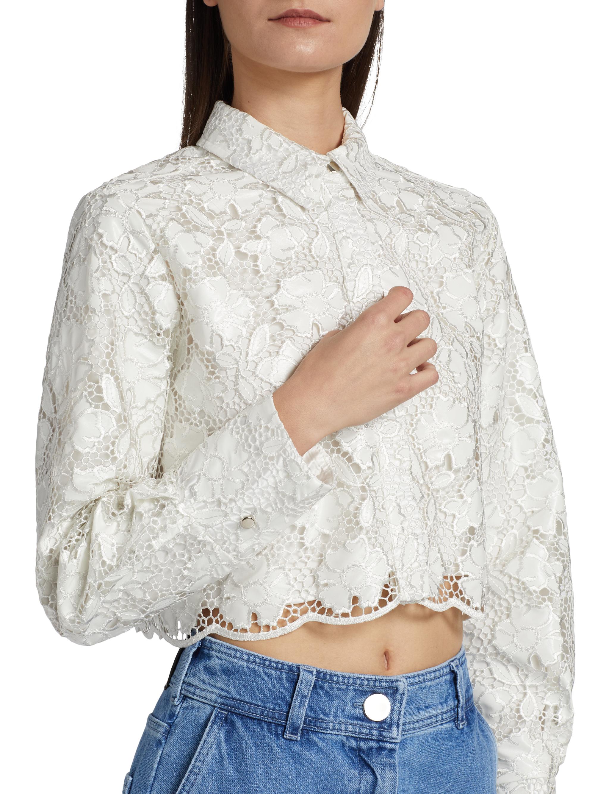 Toccin Beatrix Long-Sleeve Floral Lace Top | Saks Fifth Avenue
