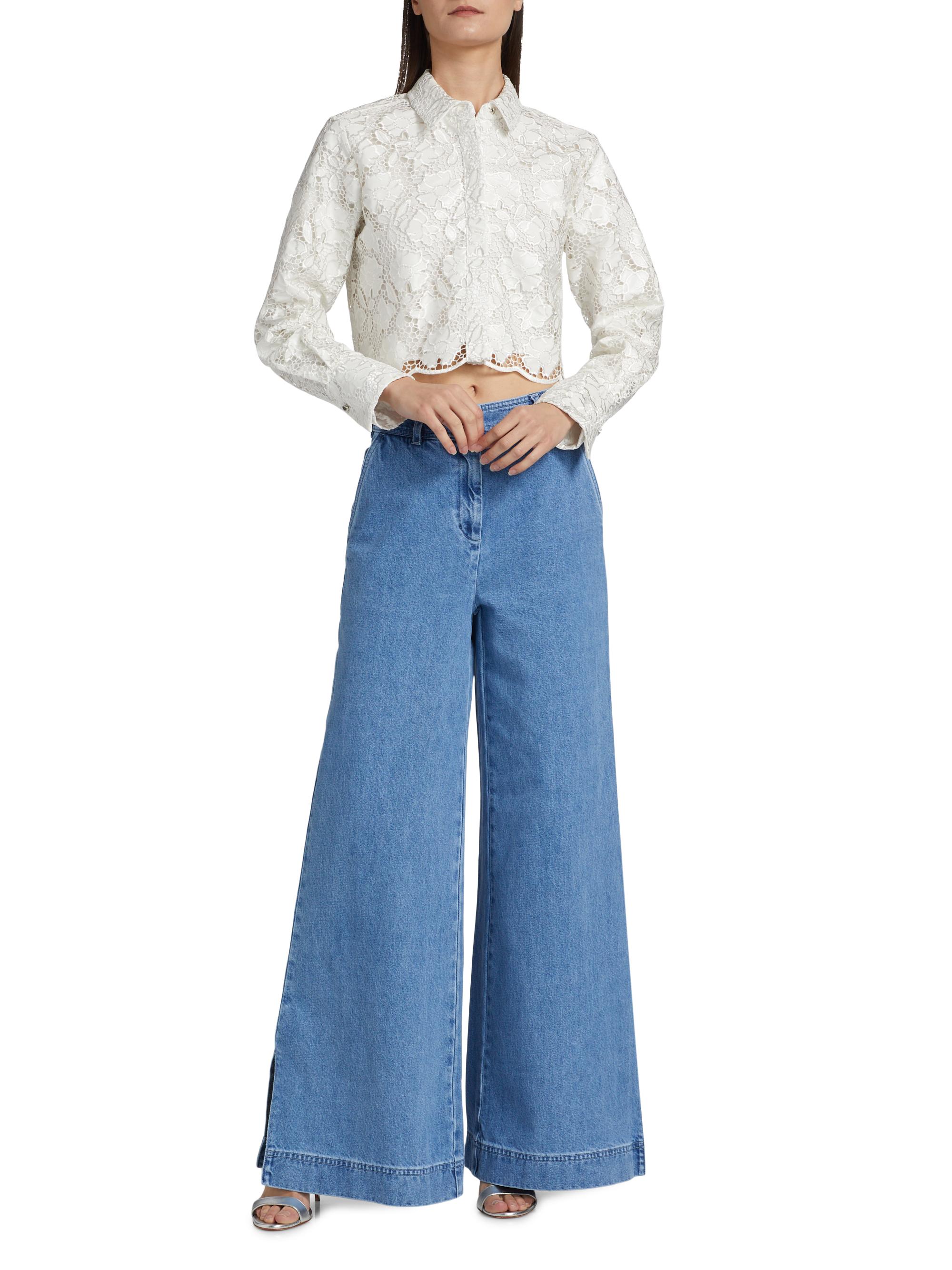 Toccin Beatrix Long-Sleeve Floral Lace Top | Saks Fifth Avenue