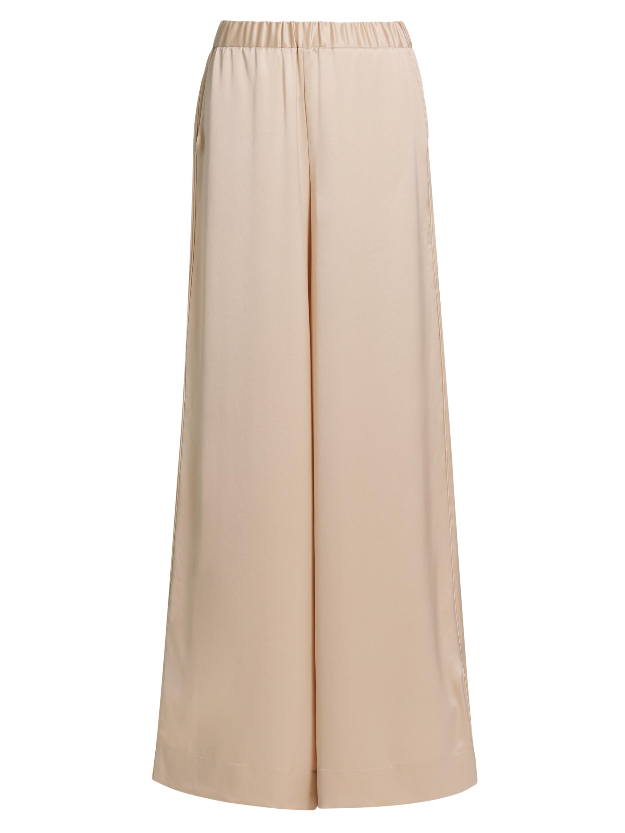 Toccin Women's Auggie Satin Elasticized Wide-Leg Pants - Champagne Medium