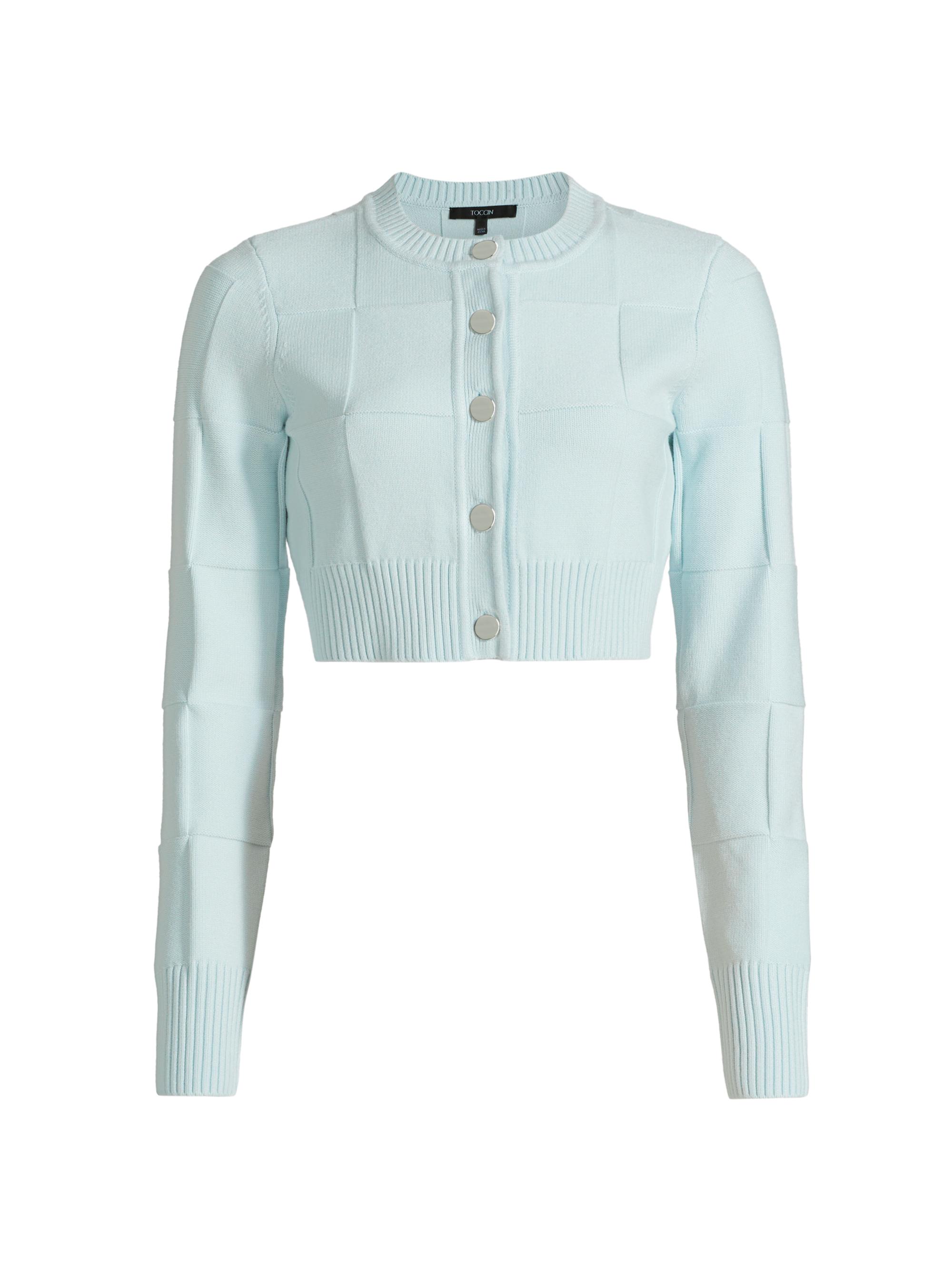 Toccin Women's Kathy Cropped Cardigan - Ice Blue