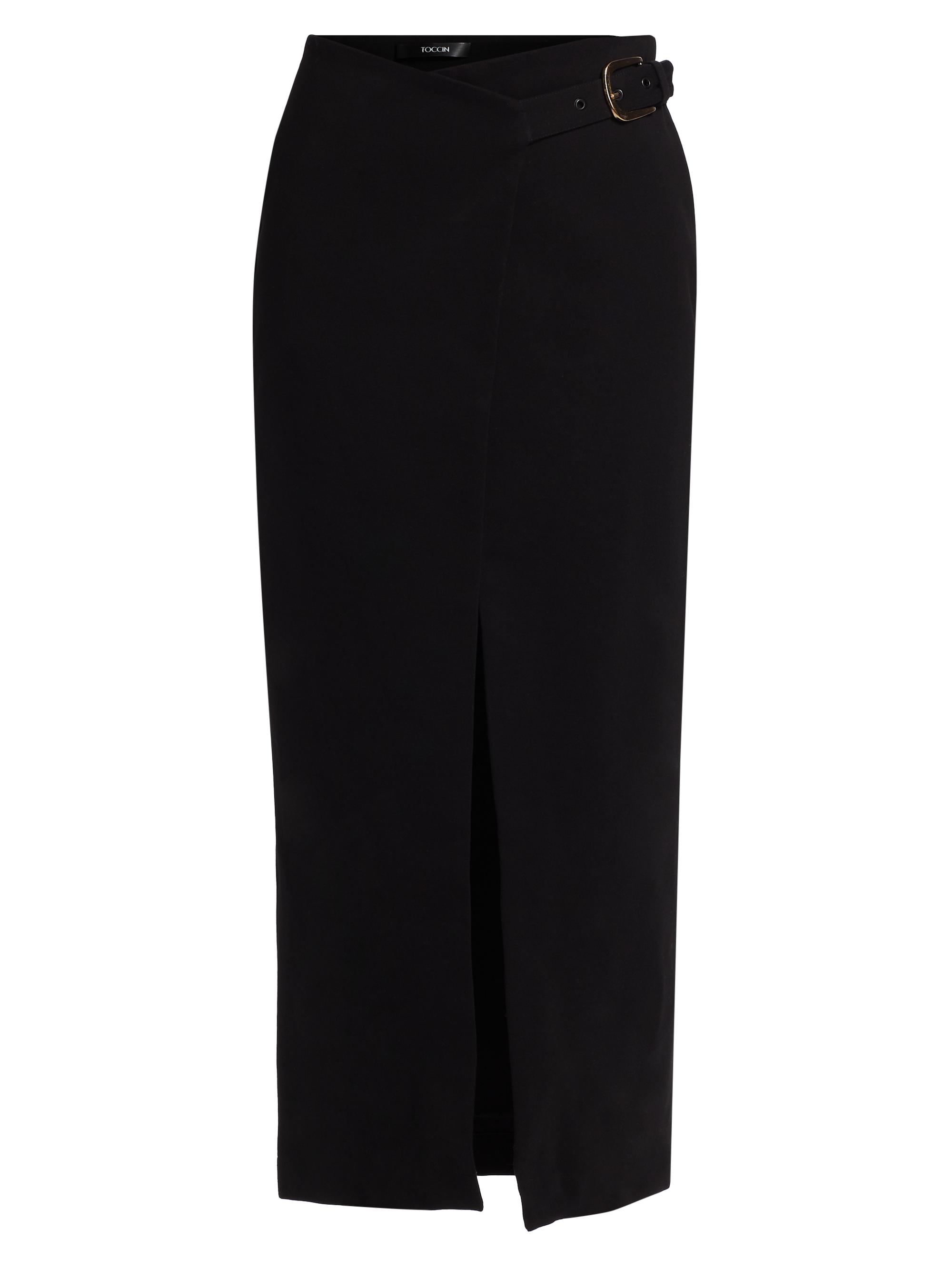 Toccin Women's Casey Belted Wrap Skirt - Jet