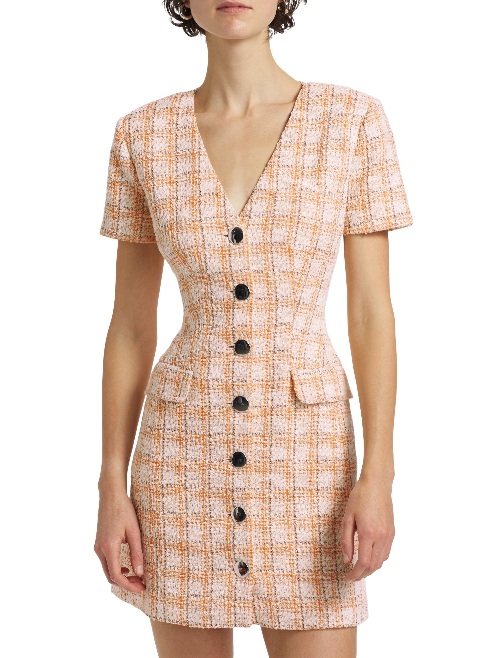 Toccin Phoebe Tweed Short-Sleeve Minidress | Saks Fifth Avenue