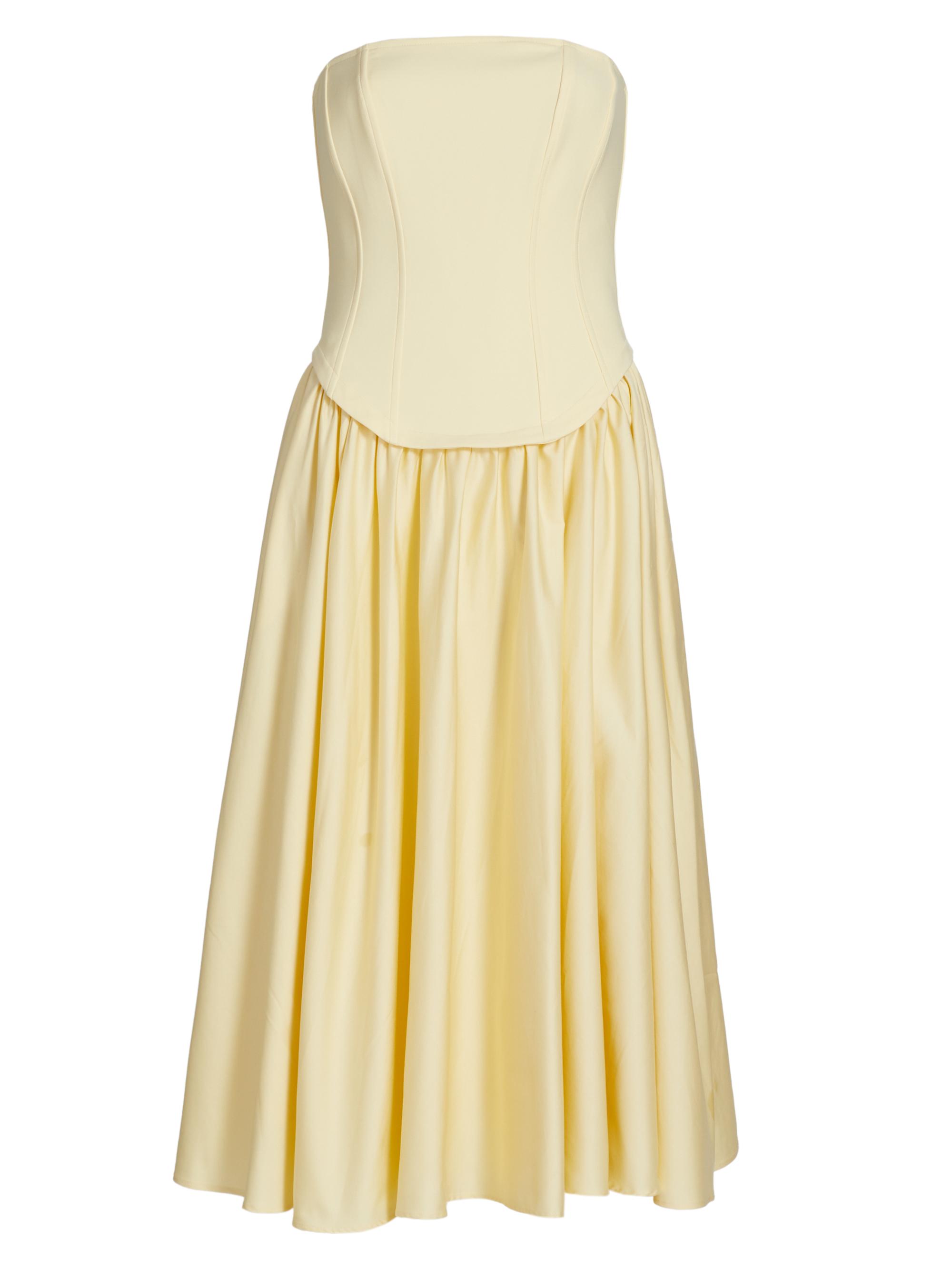 Toccin Women's Melody Corset Strapless Midi-Dress - Butter