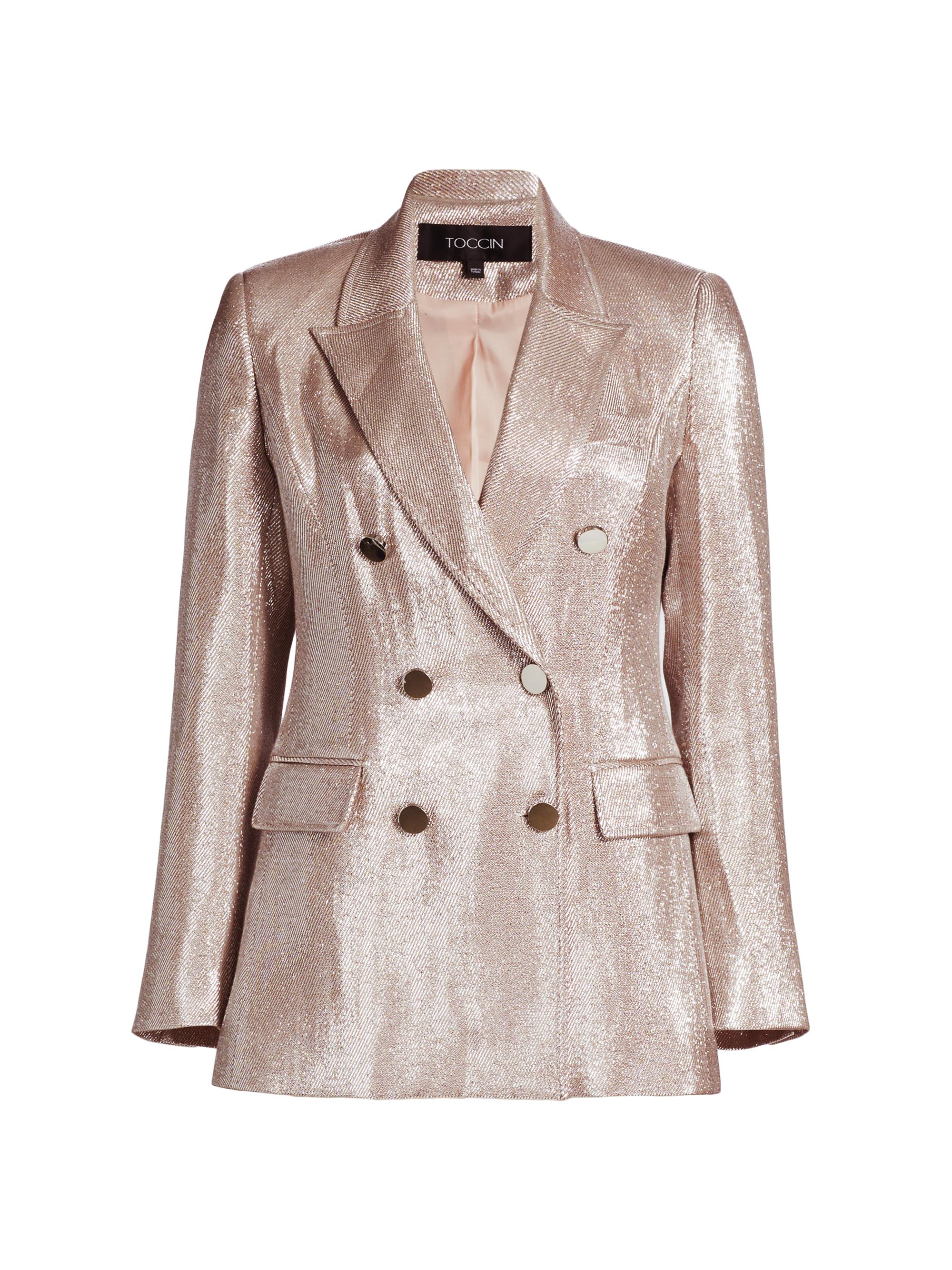 Toccin Mia Double-Breasted Metallic Blazer | Saks Fifth Avenue